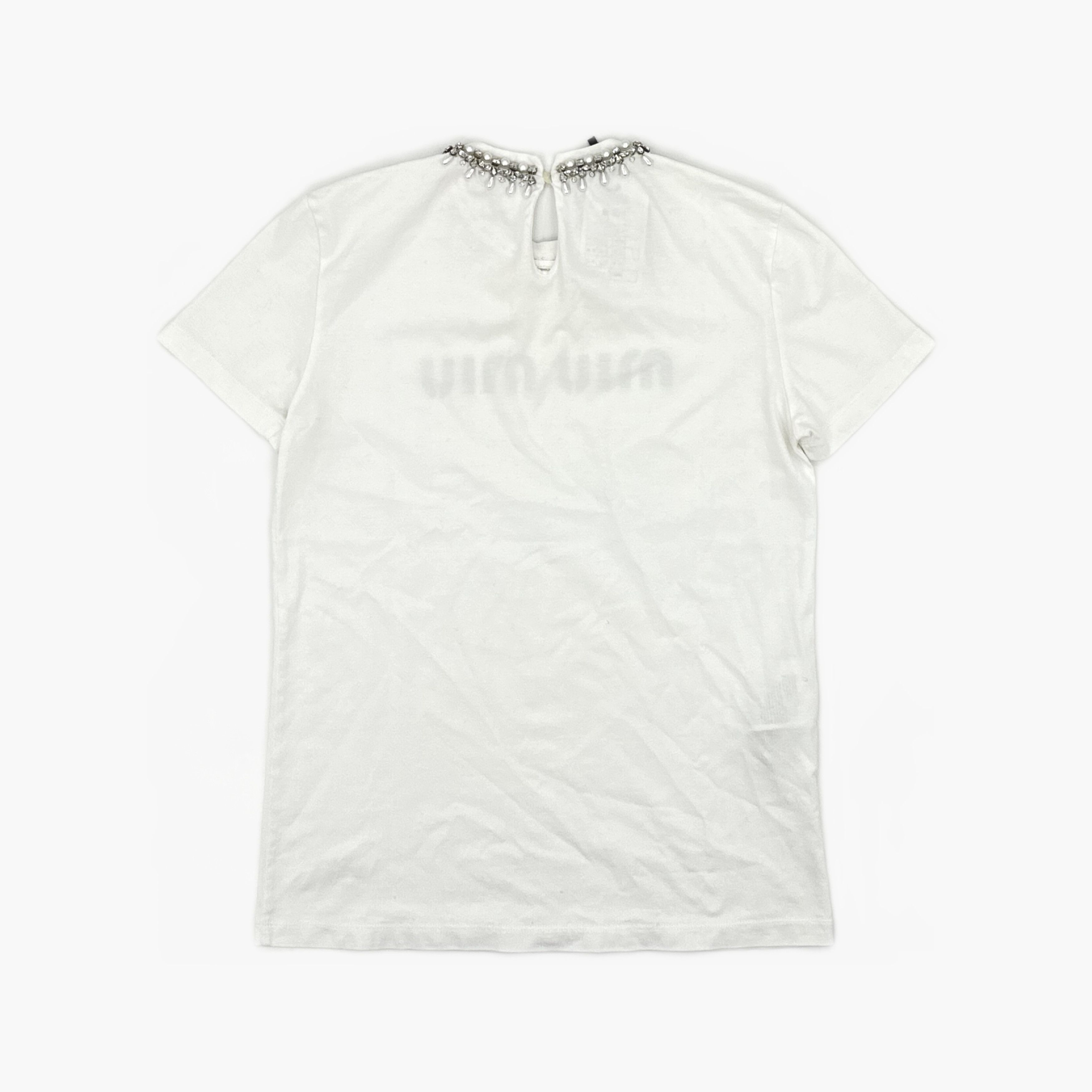 Miu Miu MIU MIU Embellished Collar T-Shirt Size XS Size XS / US 0-2 / IT 36-38 - 2 Thumbnail