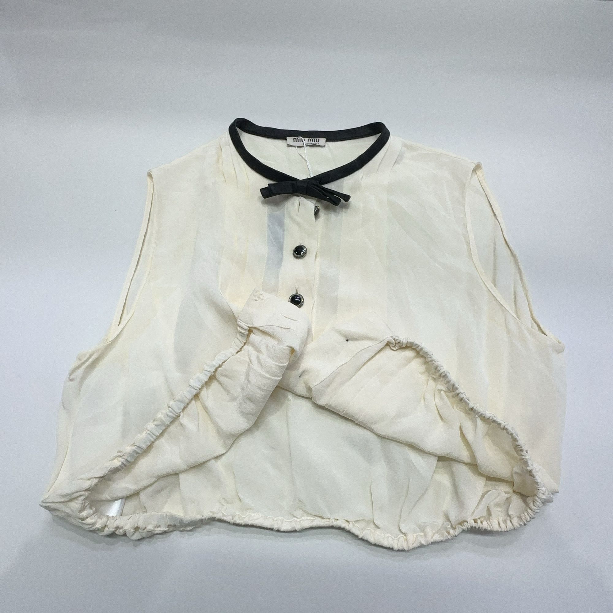 Miu Miu Miu Miu Bow Detail Sleeveless Blouse Size 38 Size XS / US 0-2 / IT 36-38 - 7 Thumbnail