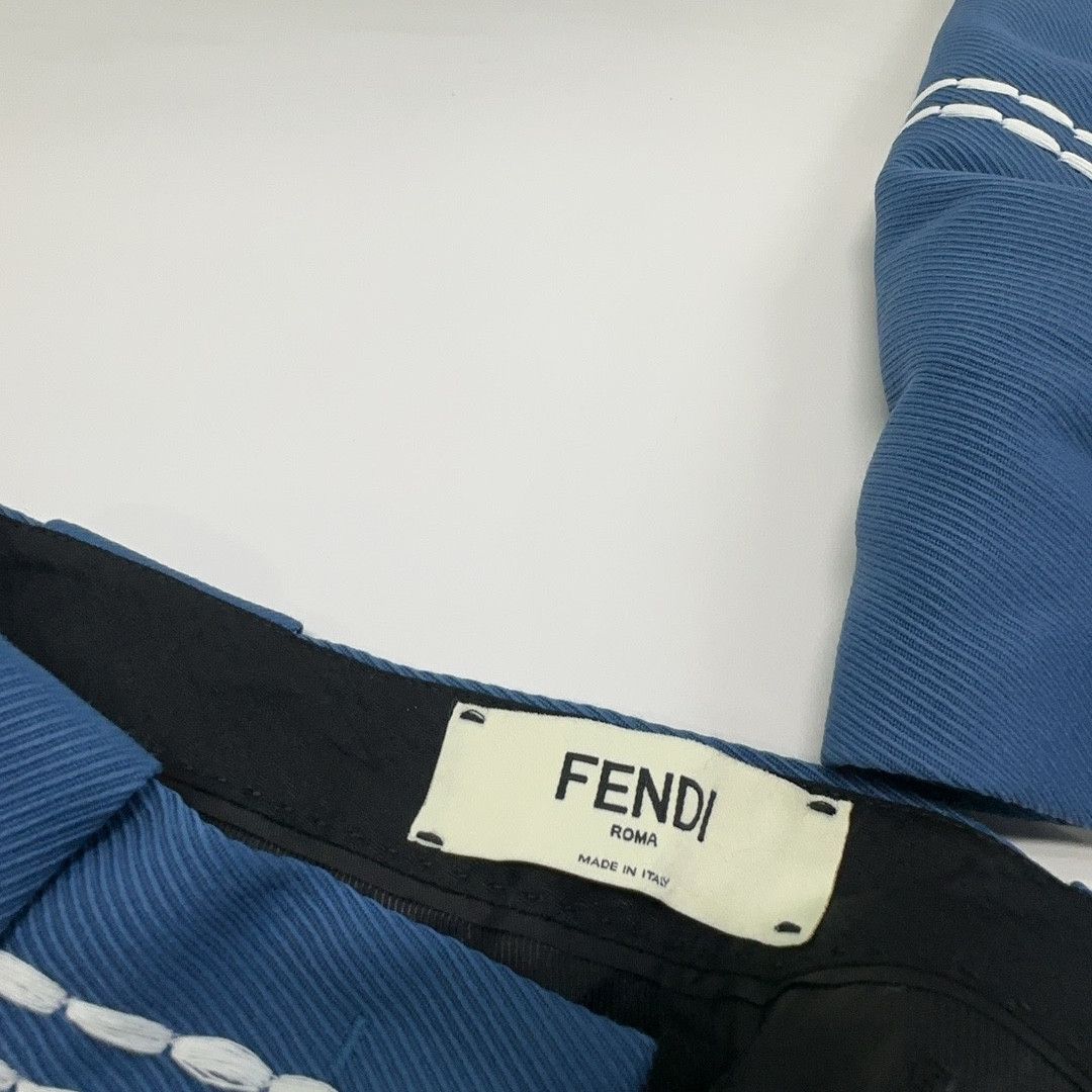 Fendi Fendi Blue Wool Pants Size 36 Size 25" / US 0 / IT 36 - 3 Thumbnail
