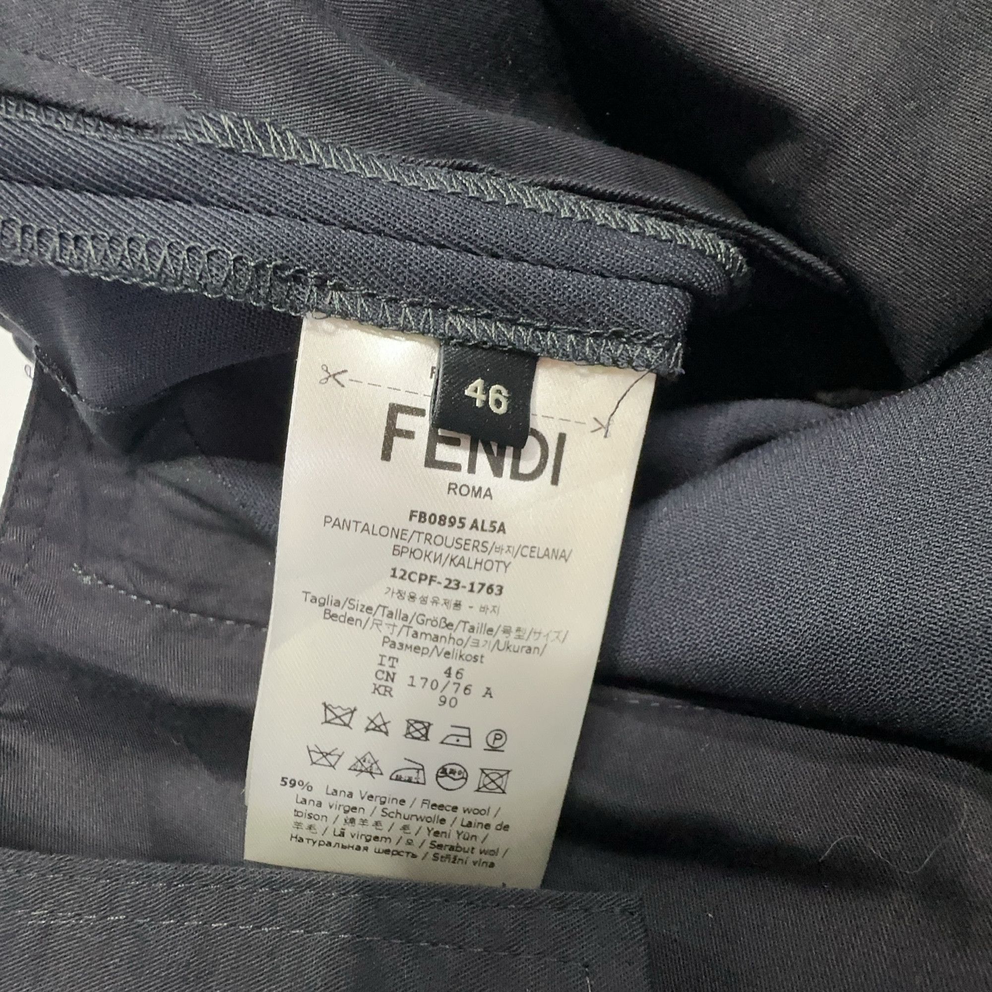 Fendi Fendi Solid Wool Blend Trousers Size 30 / EU 46 Size US 30 / EU 46 - 3 Thumbnail