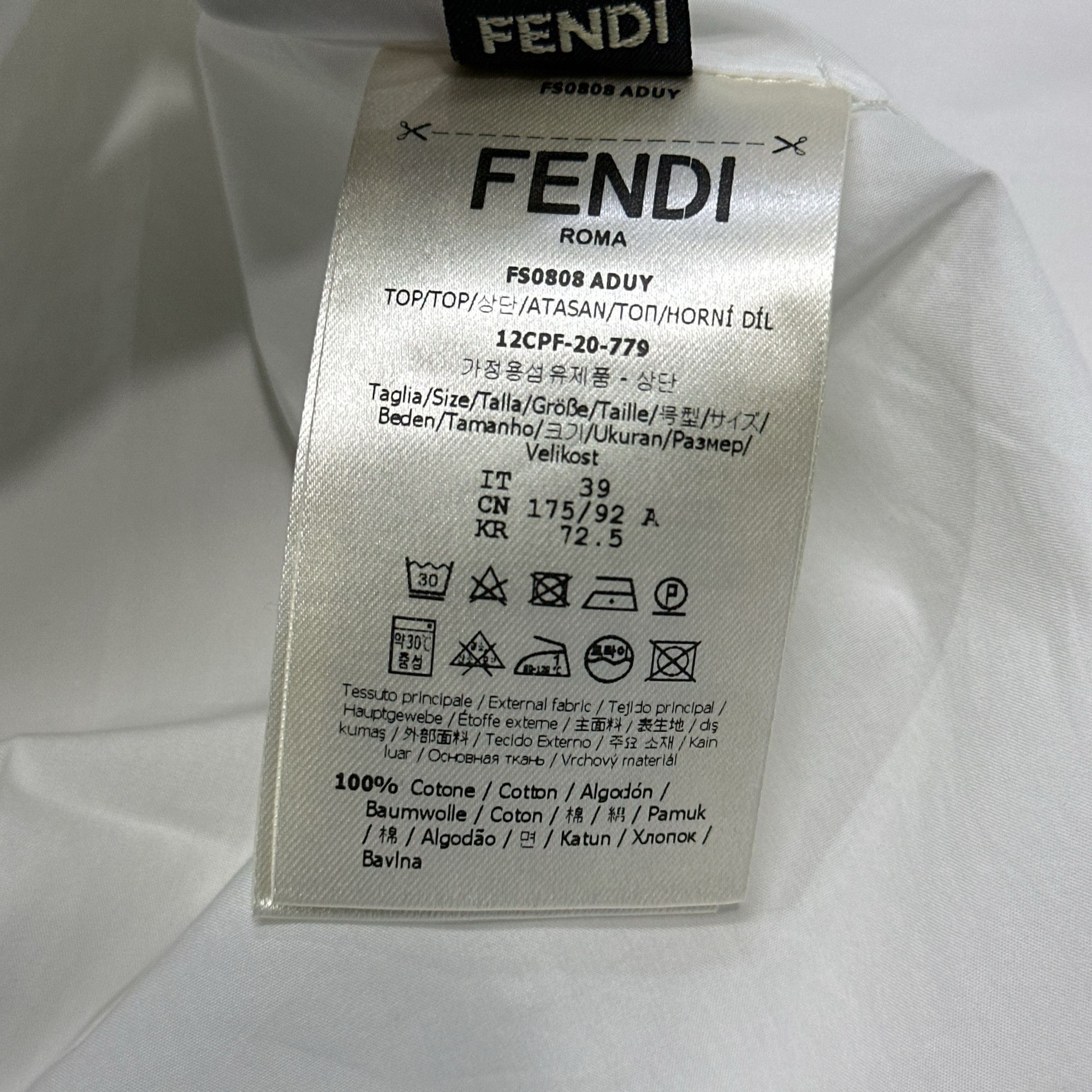 Fendi Fendi Logo Collar Button Up Shirt Size M Size US M / EU 48-50 / 2 - 5 Thumbnail