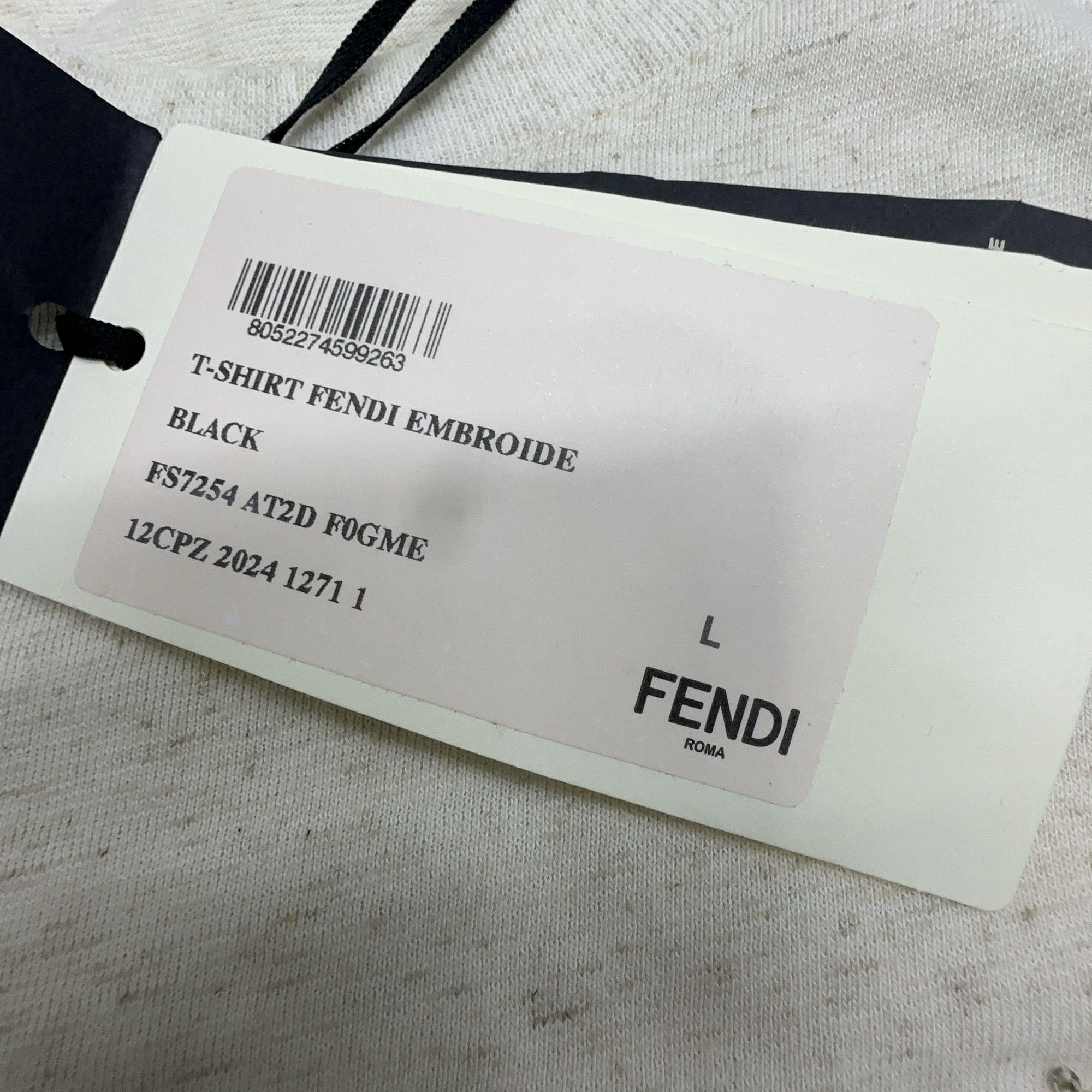 Fendi Fendi Embroidered Logo T-Shirt Size L Size L / US 10 / IT 46 - 2 Thumbnail
