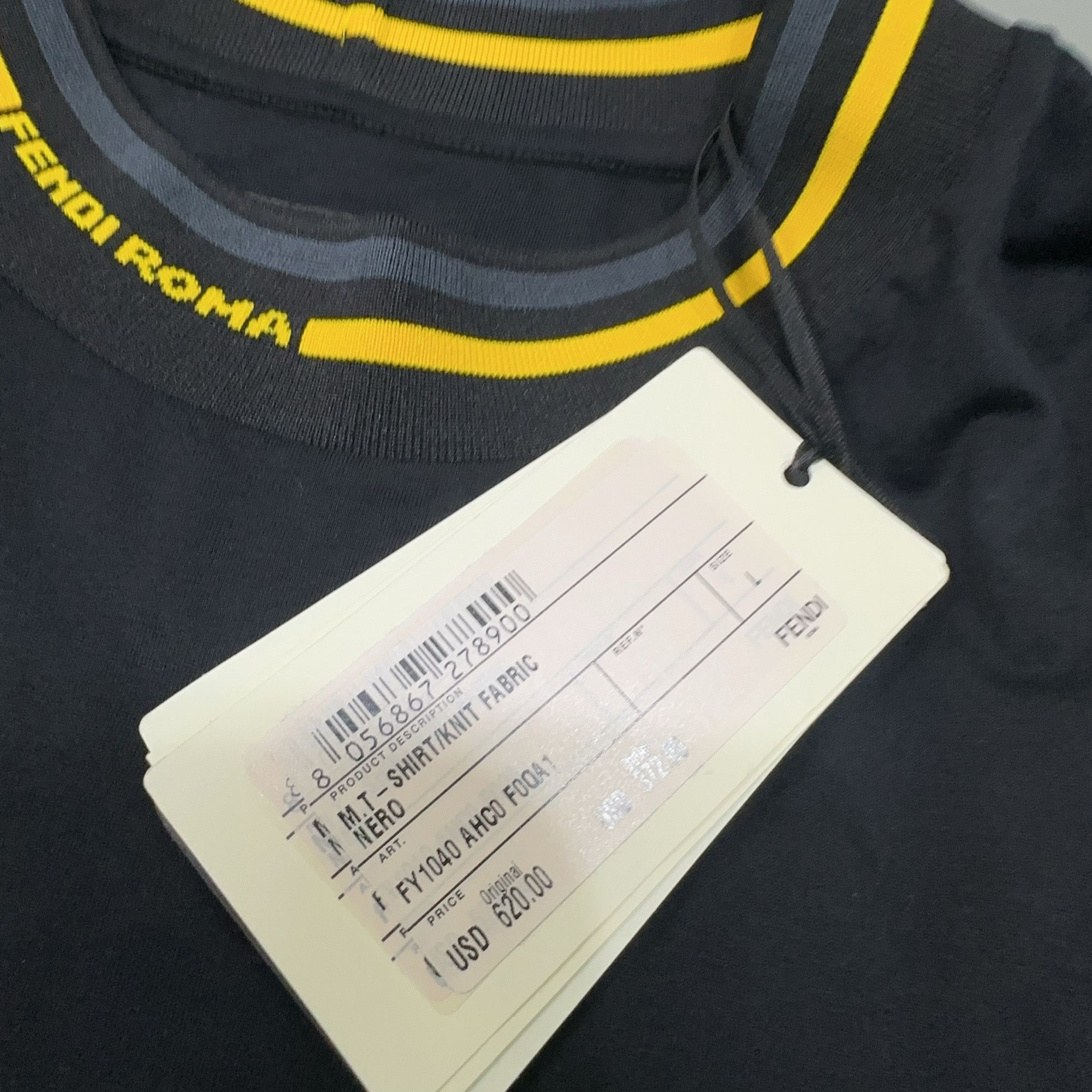 Fendi Fendi Roma Striped Trim T-Shirt Size L Size US L / EU 52-54 / 3 - 5 Thumbnail