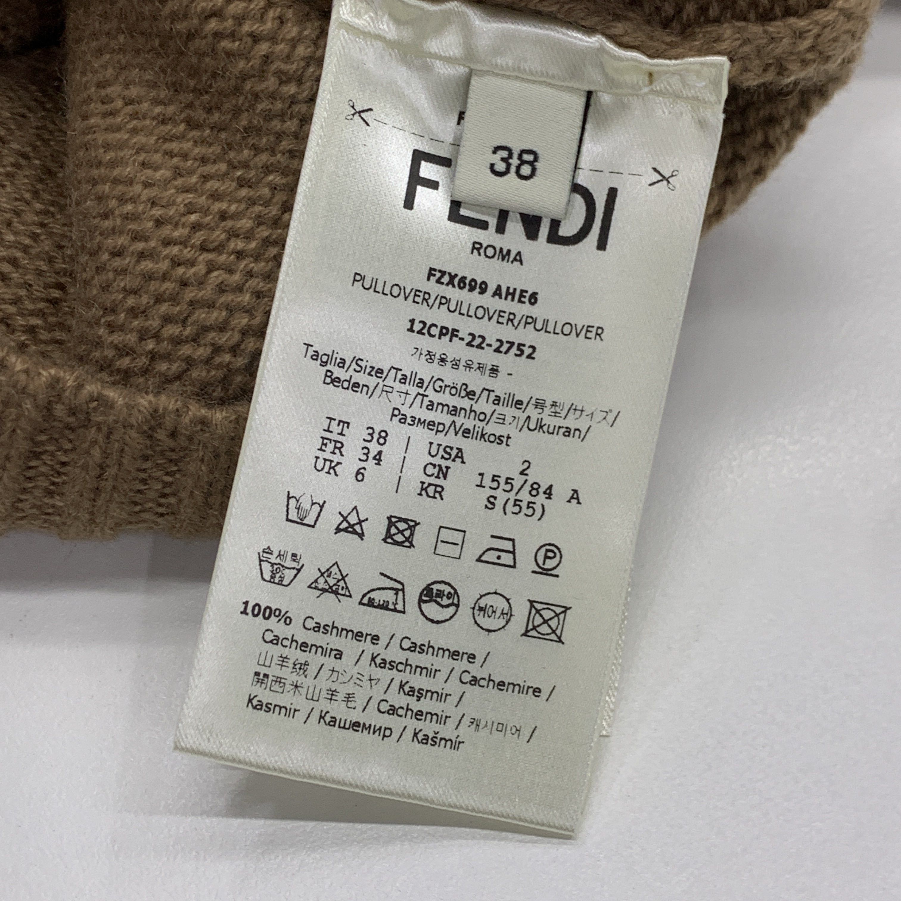 Fendi Fendi Logo High Neck Cashmere Sweater IT 38 Size XS / US 0-2 / IT 36-38 - 5 Thumbnail