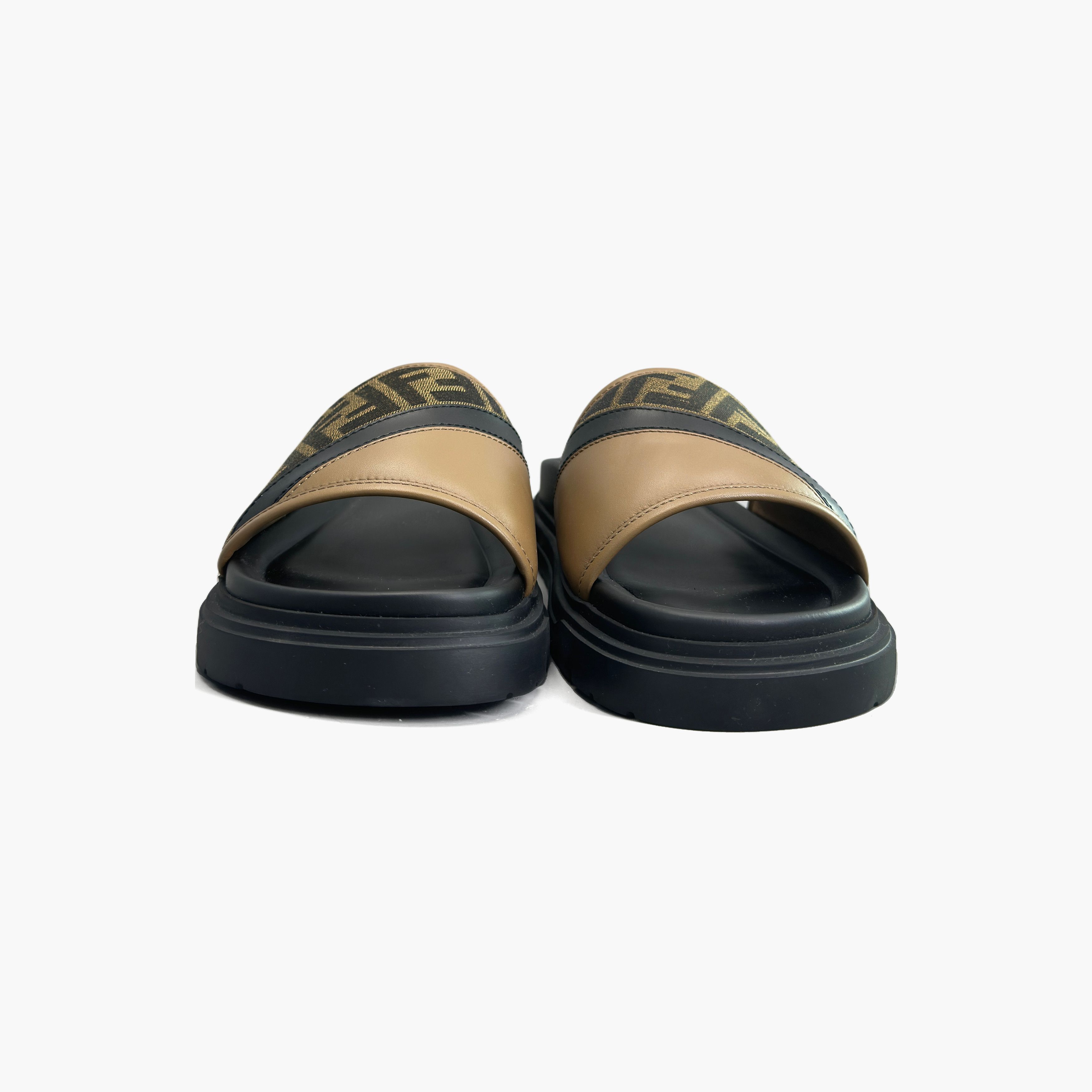 Fendi Fendi FF Logo Leather Slides US 10 / EU 43 Size US 10 / EU 43 - 5 Thumbnail
