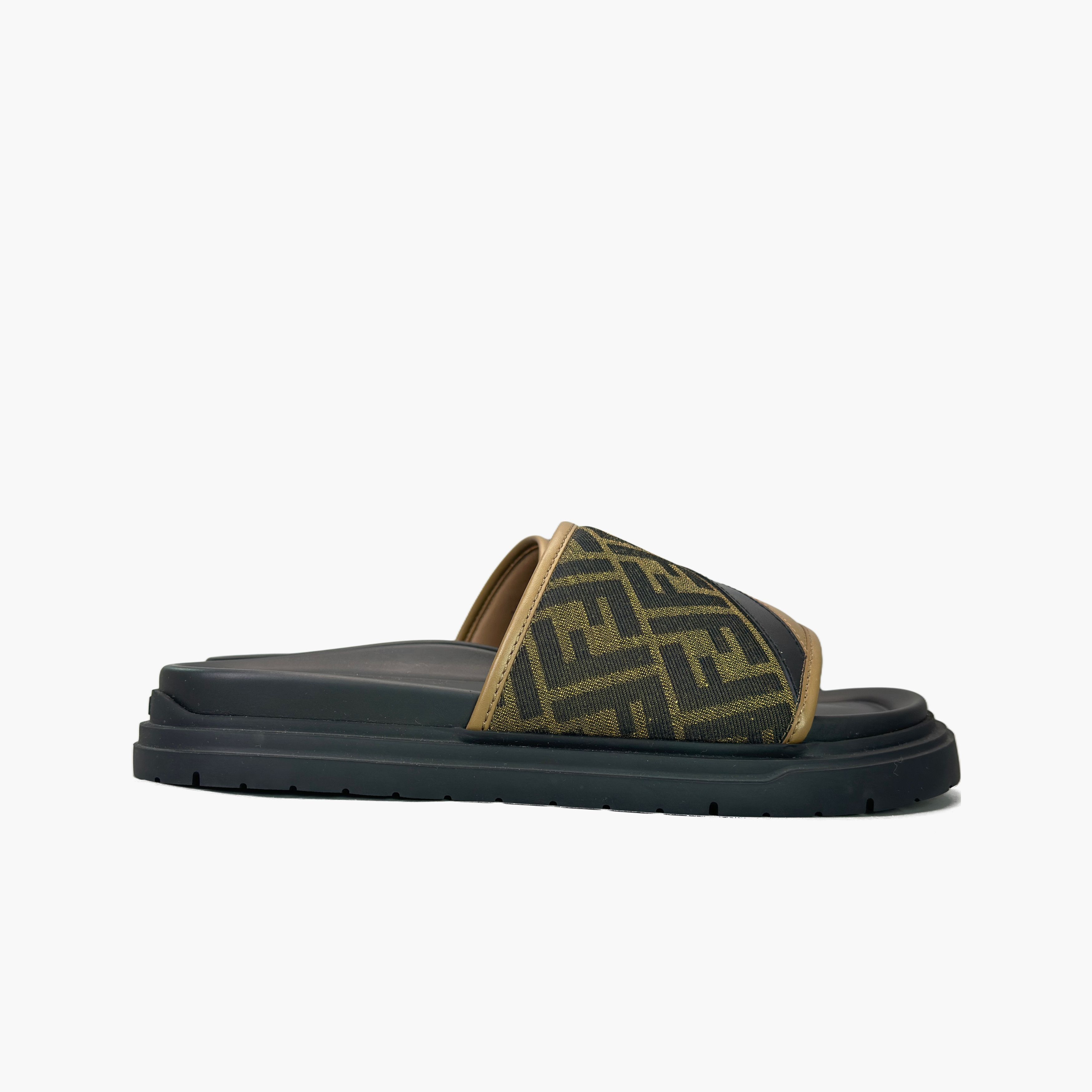 Fendi Fendi FF Logo Leather Slides US 10 / EU 43 Size US 10 / EU 43 - 4 Thumbnail