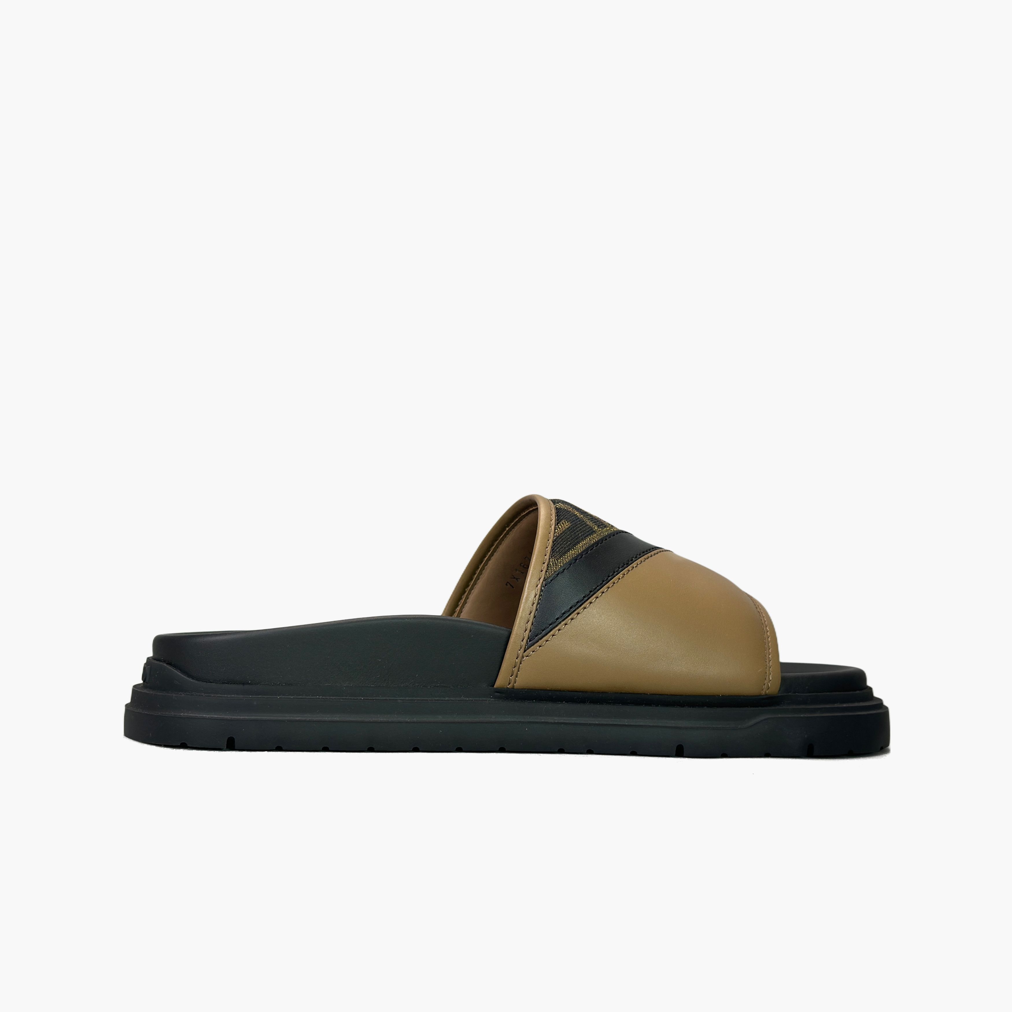 Fendi Fendi FF Logo Leather Slides US 10 / EU 43 Size US 10 / EU 43 - 2 Thumbnail