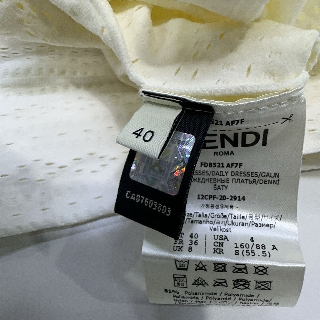 Fendi Fendi White Long Sleeve Midi Dress Size 40 Size S / US 4 / IT 40 - 4 Thumbnail