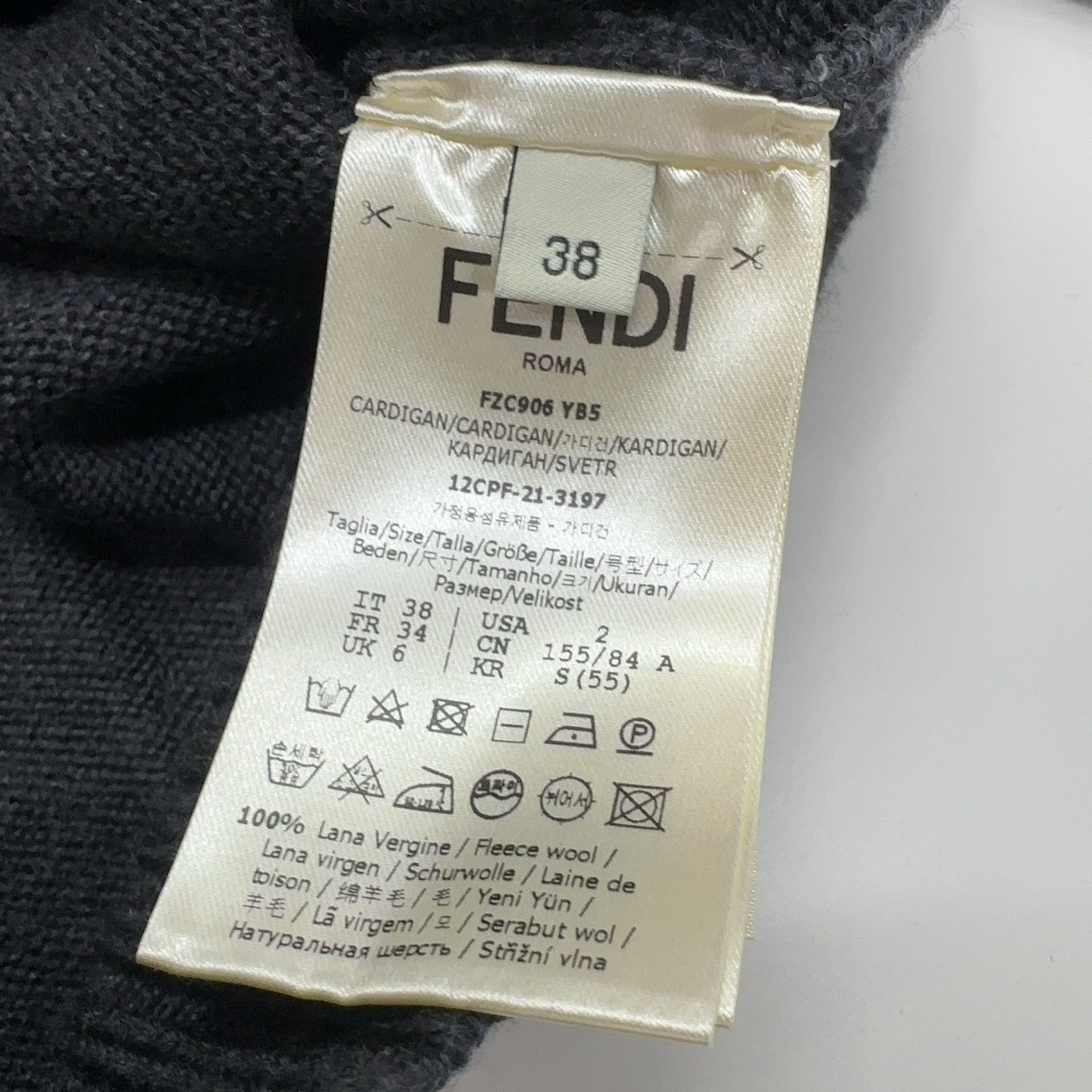 Fendi Fendi Grey Wool Cardigan Size 38 Size XS / US 0-2 / IT 36-38 - 6 Thumbnail