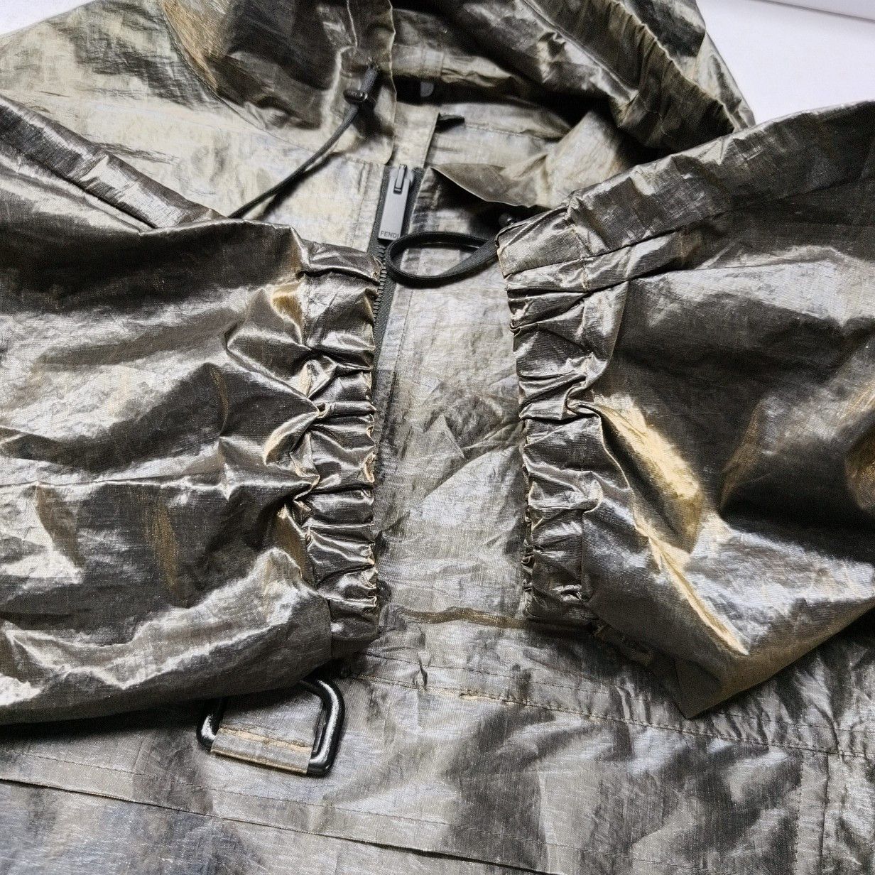 Fendi Fendi FF Logo Hooded Half-Zip Pullover Jacket Size M Size US M / EU 48-50 / 2 - 10 Thumbnail