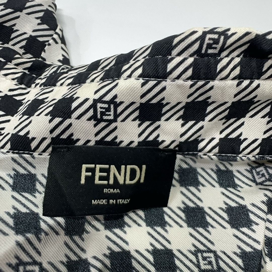 Fendi Fendi Houndstooth Silk Short Sleeve Shirt Size S Size US S / EU 44-46 / 1 - 3 Thumbnail