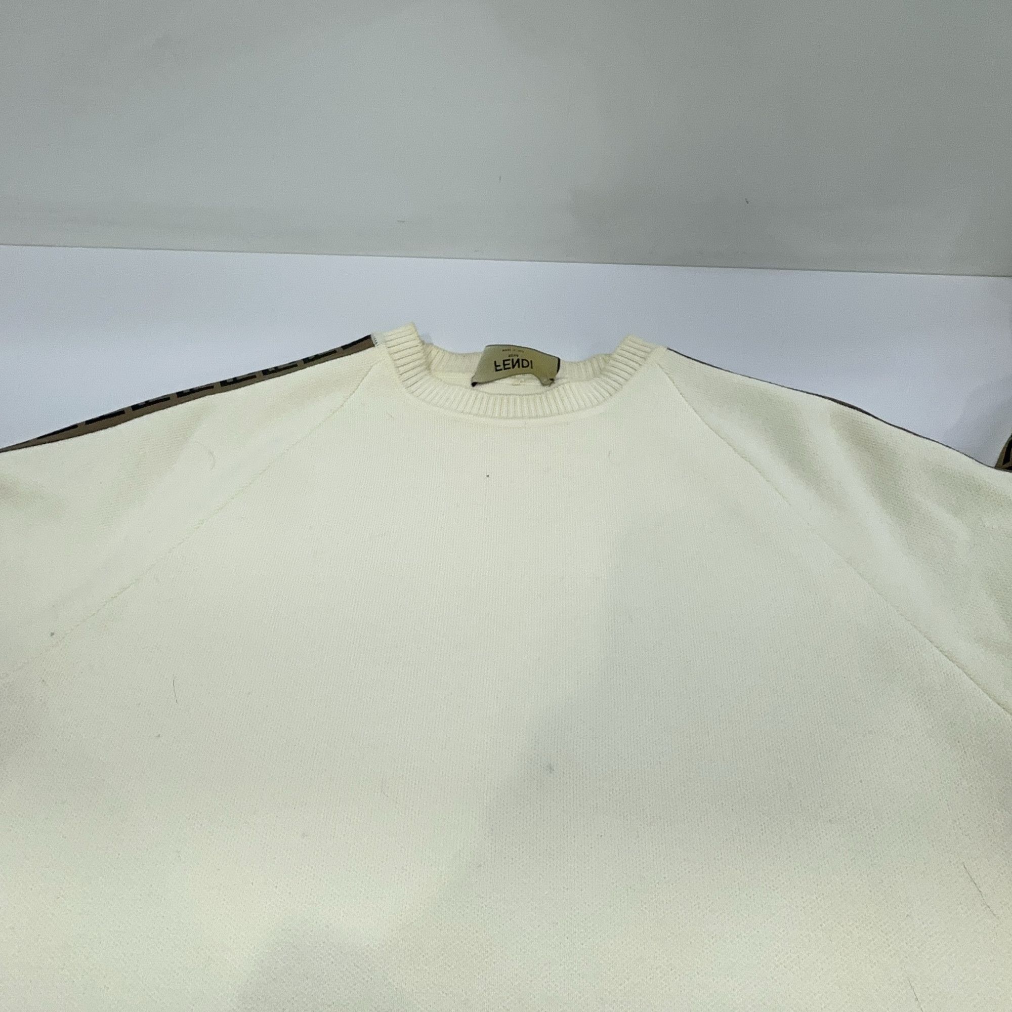 Fendi Fendi Logo Trim Knit Sweater White Size S Size US S / EU 44-46 / 1 - 7 Thumbnail