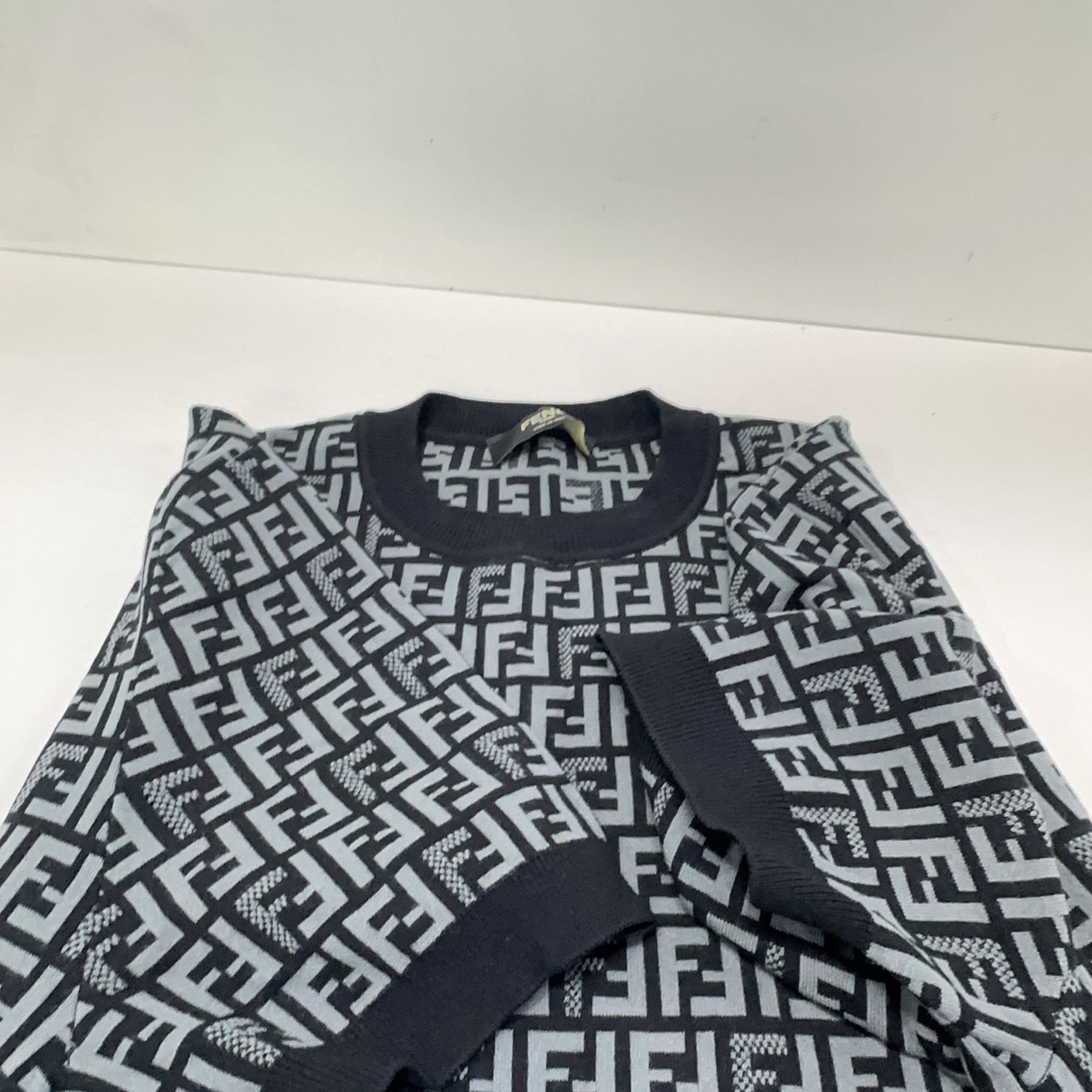 Fendi Fendi FF Logo Knit Short Sleeve T-Shirt Size M Size US M / EU 48-50 / 2 - 6 Thumbnail