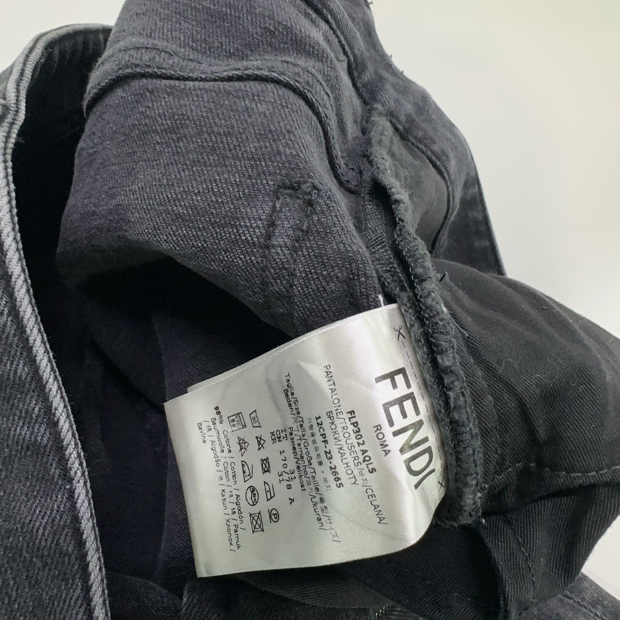 Fendi Fendi Black Denim Jeans Size 31 Size US 31 - 4 Thumbnail