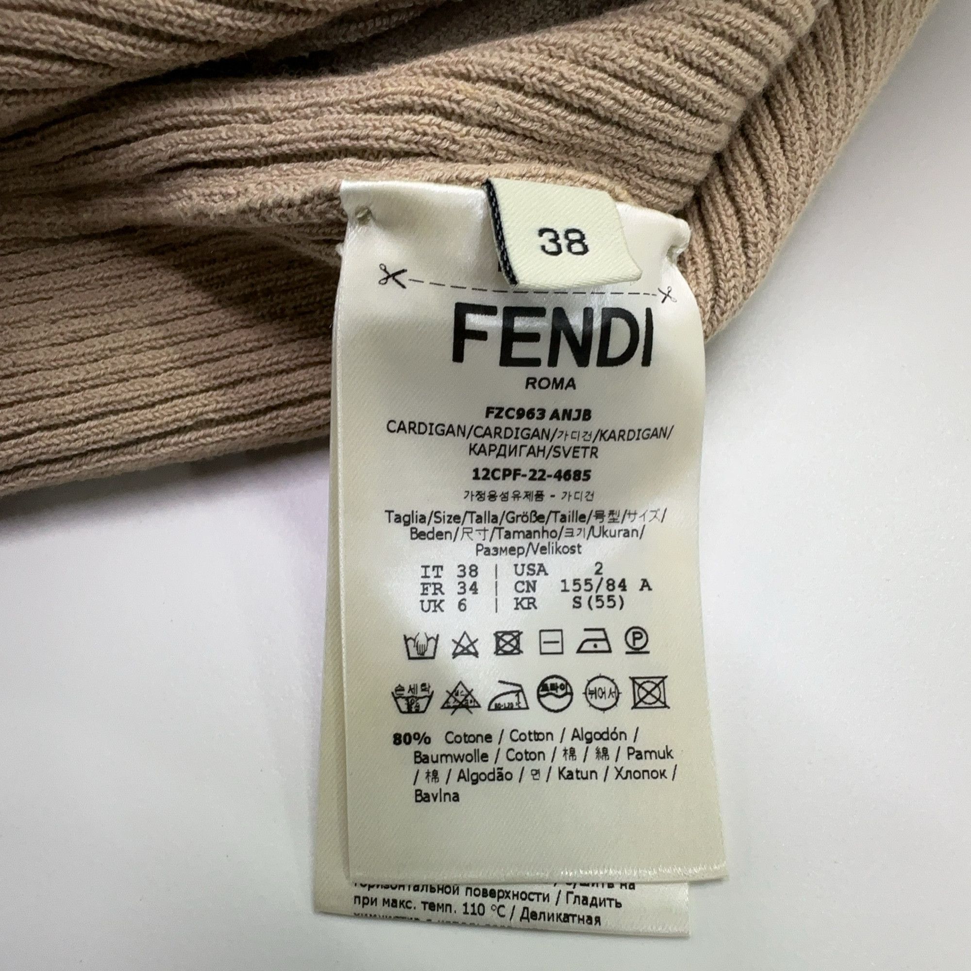 Fendi Fendi Ribbed Knit Cardigan Size IT 38 Size XS / US 0-2 / IT 36-38 - 4 Thumbnail