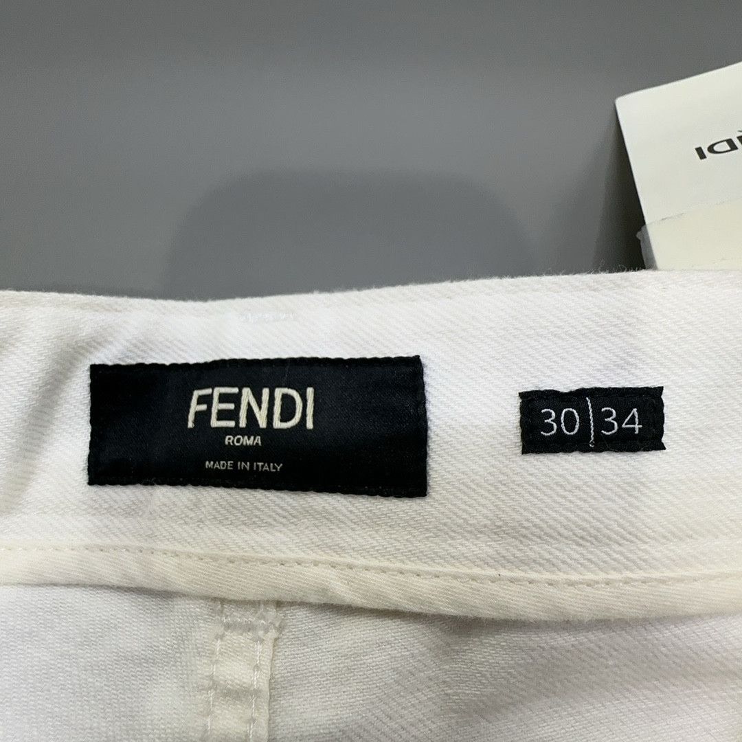 Fendi Fendi Logo Waistband White Jeans Size 30 Size US 30 / EU 46 - 3 Thumbnail