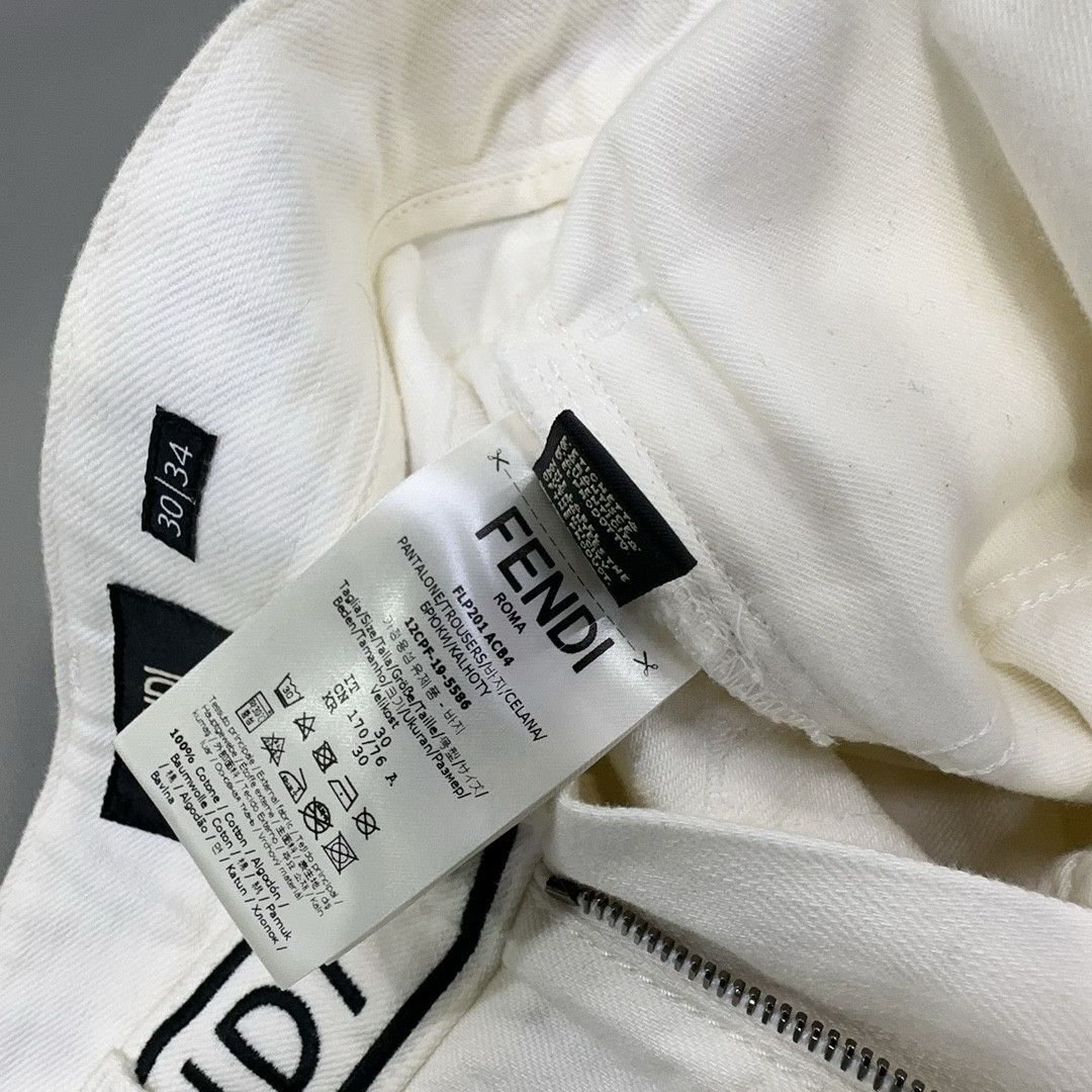 Fendi Fendi Logo Waistband White Jeans Size 30 Size US 30 / EU 46 - 5 Thumbnail