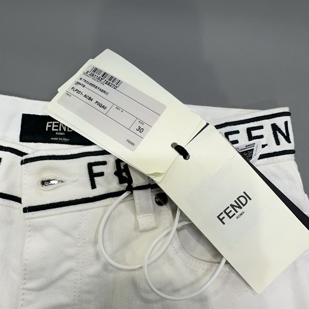 Fendi Fendi Logo Waistband White Jeans Size 30 Size US 30 / EU 46 - 4 Thumbnail