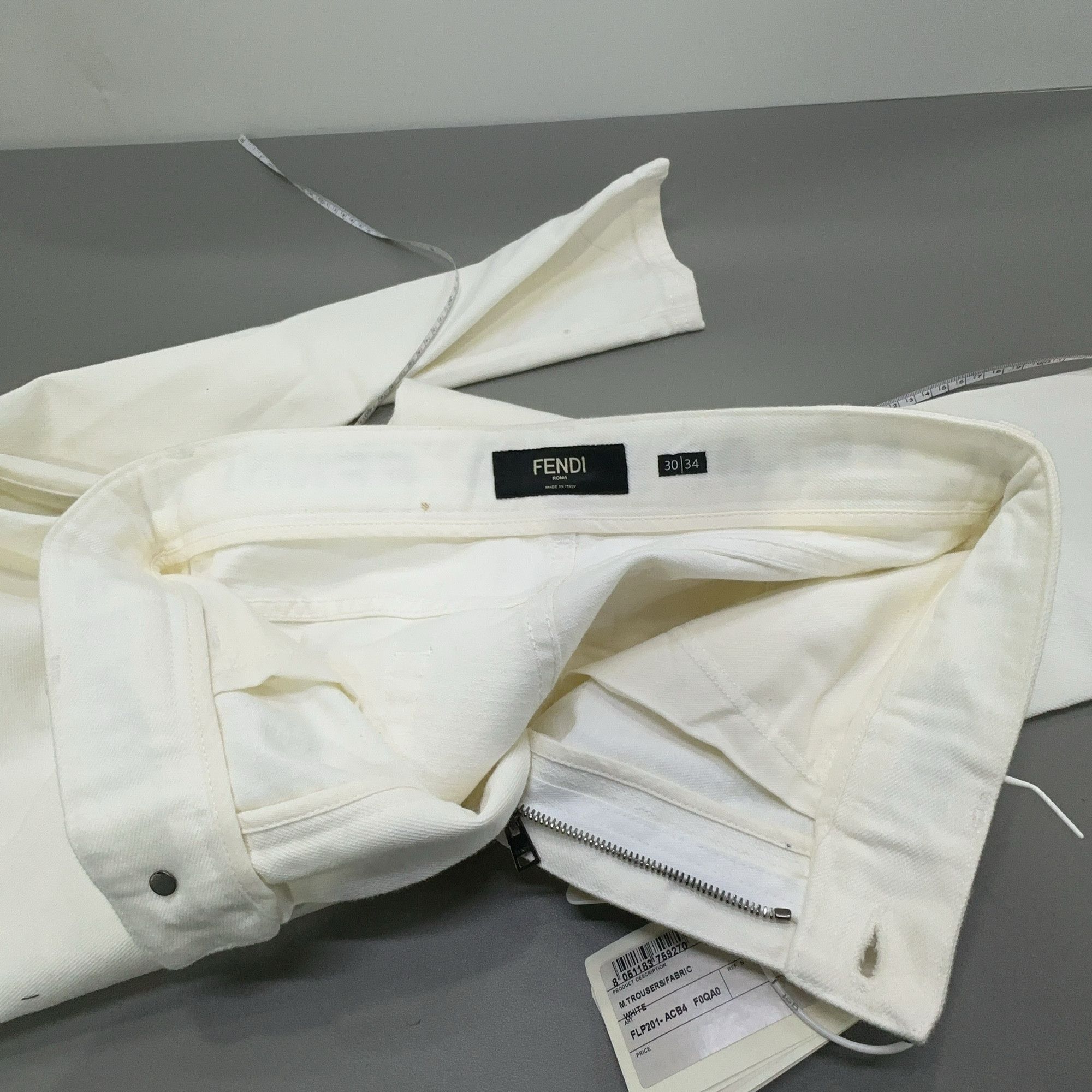 Fendi Fendi Logo Waistband White Jeans Size 30 Size US 30 / EU 46 - 6 Thumbnail