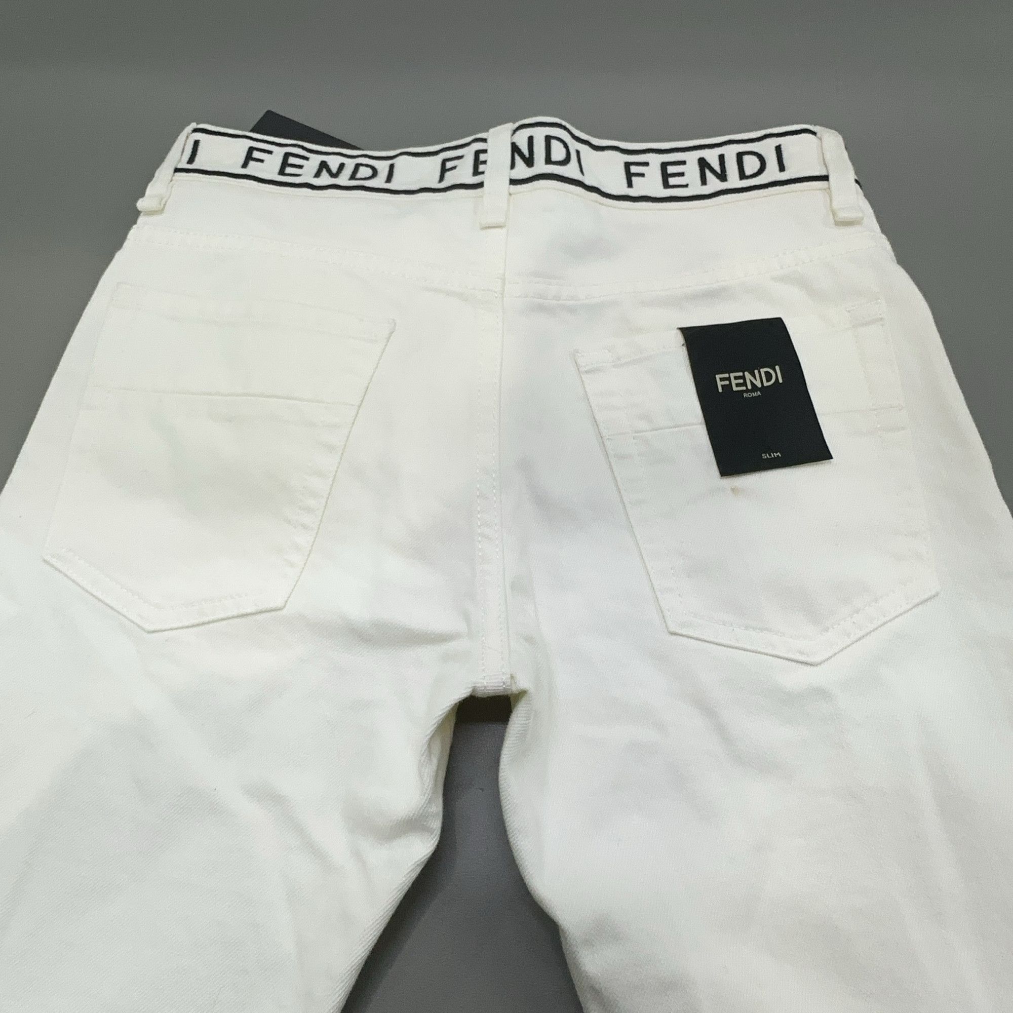 Fendi Fendi Logo Waistband White Jeans Size 30 Size US 30 / EU 46 - 10 Thumbnail