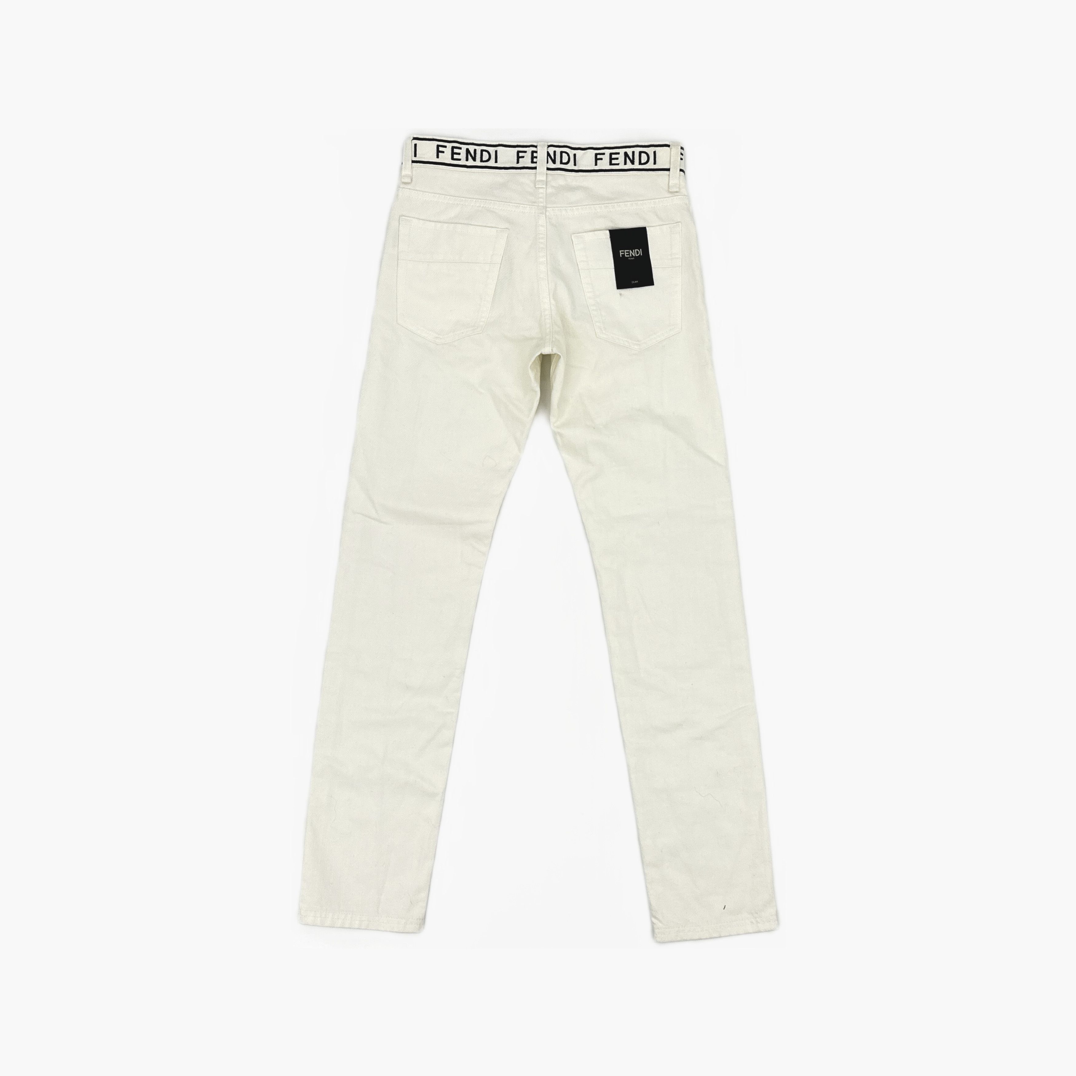 Fendi Fendi Logo Waistband White Jeans Size 30 Size US 30 / EU 46 - 2 Thumbnail