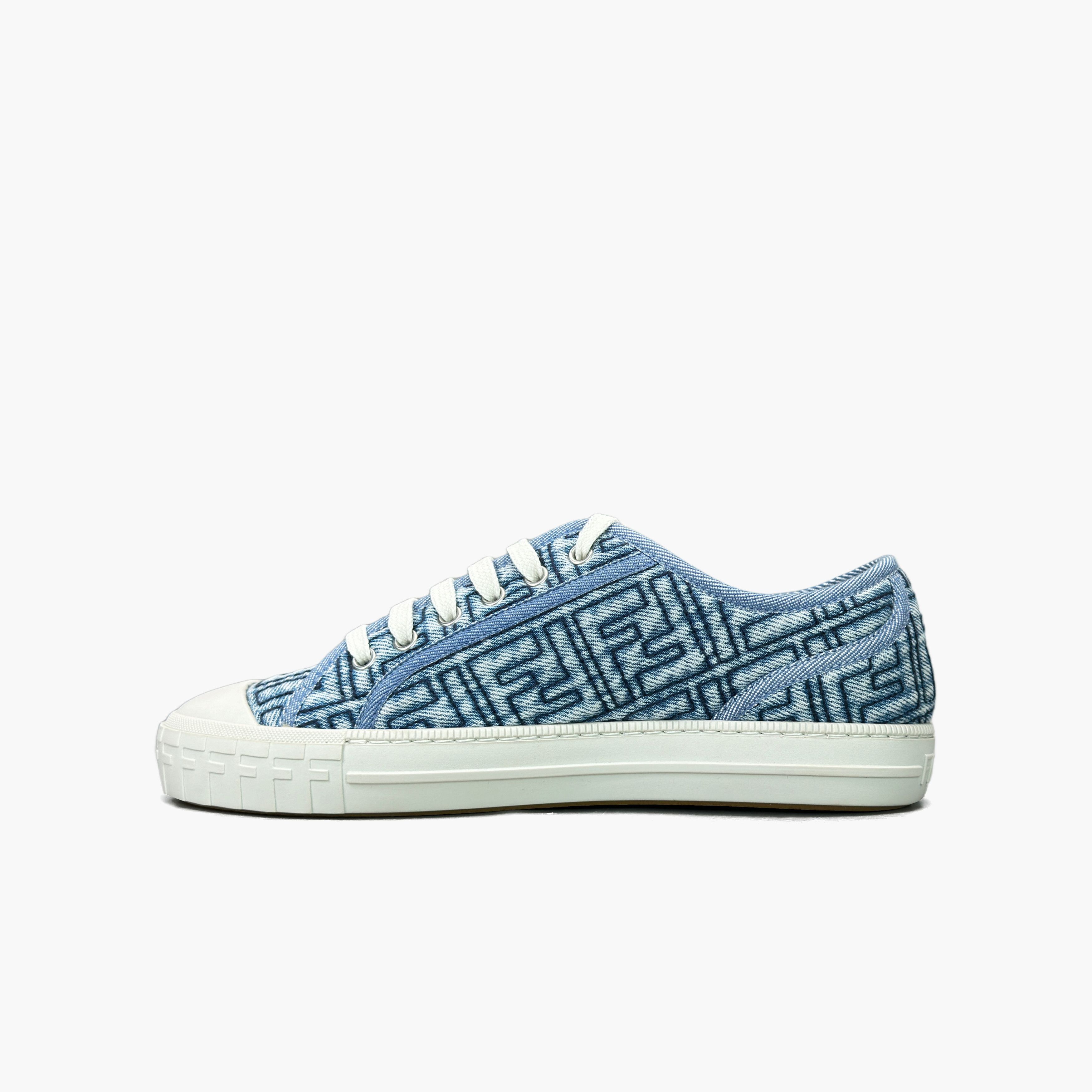 Fendi Fendi FF Monogram Denim Low-Top Sneakers Size 37 Size US 7 / IT 37 - 3 Thumbnail