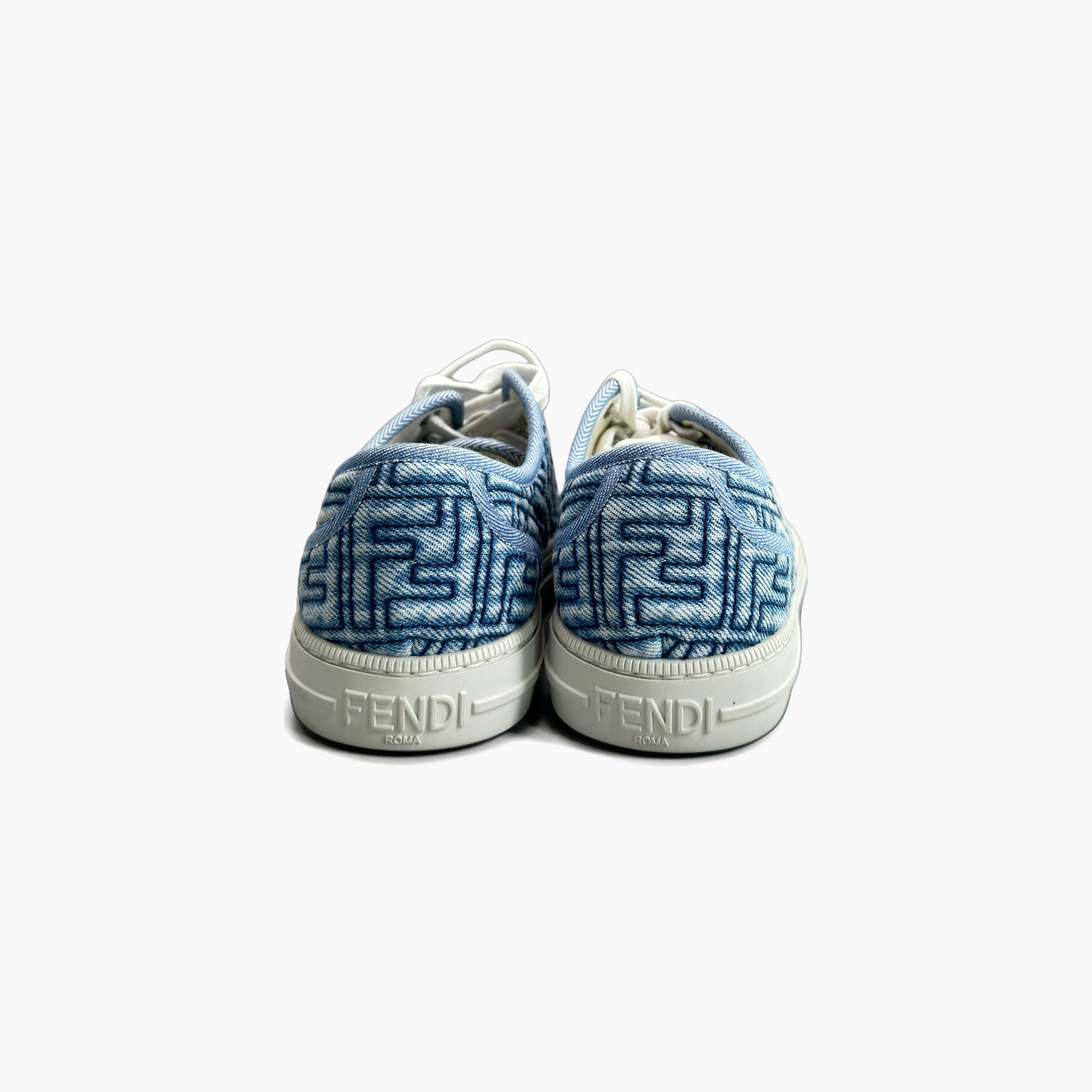 Fendi Fendi FF Monogram Denim Low-Top Sneakers Size 37 Size US 7 / IT 37 - 6 Thumbnail
