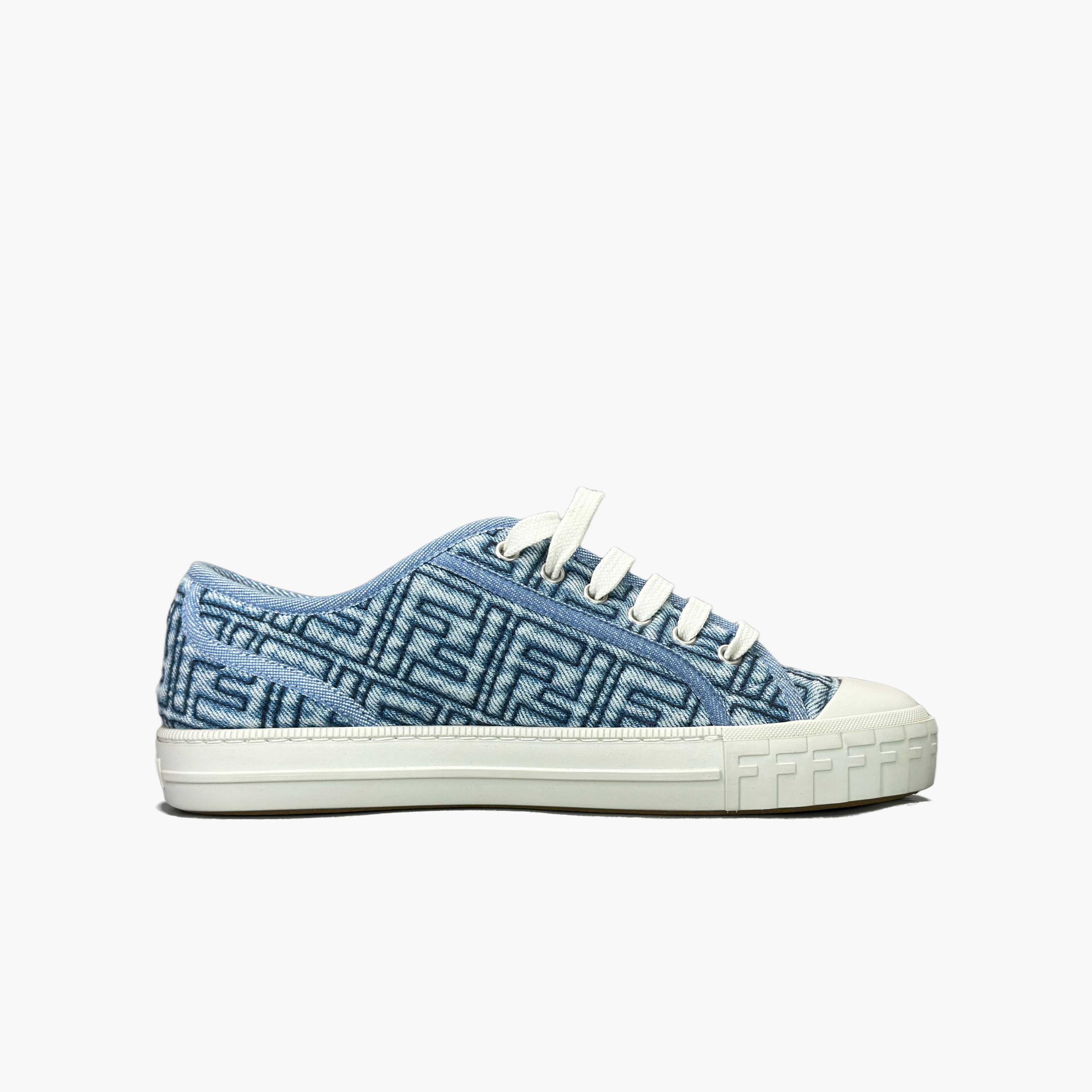 Fendi Fendi FF Monogram Denim Low-Top Sneakers Size 37 Size US 7 / IT 37 - 2 Thumbnail