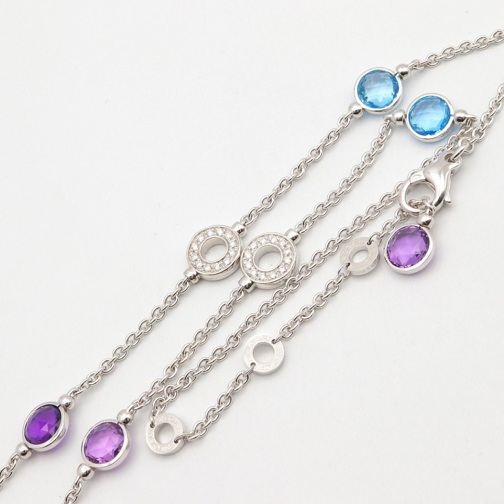 Bvlgari Bvlgari Bvlgari Balenthi Cocktail Au750 Diamond Amethyst Blue Topaz Necklace Precious Metal Necklace DUTY FREE for USA Size ONE SIZE - 8 Thumbnail