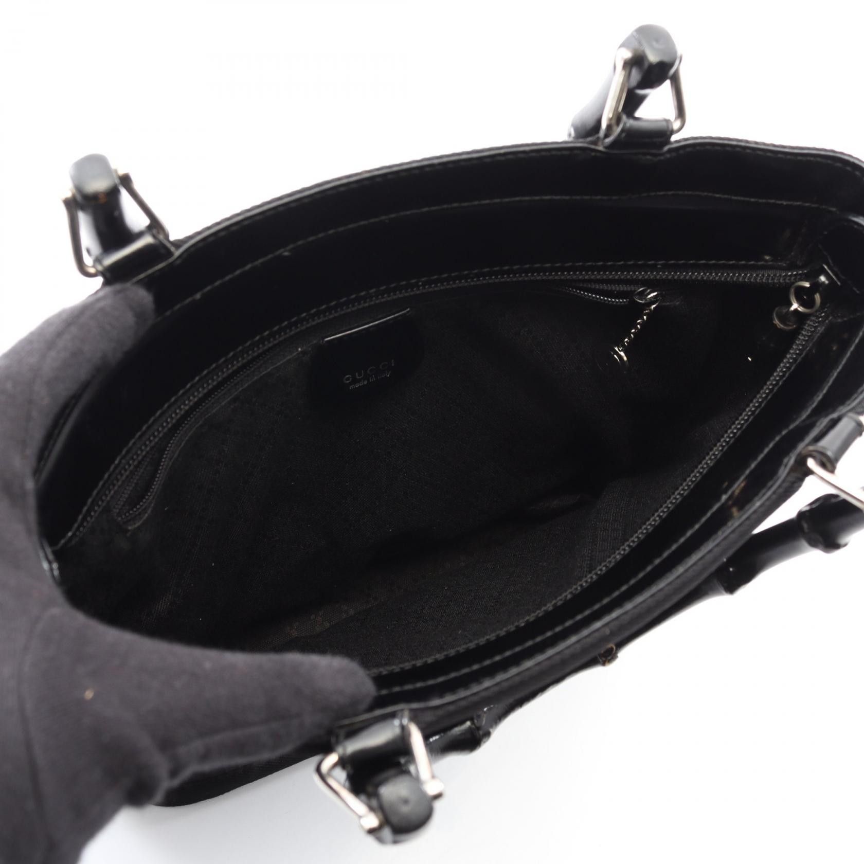 Gucci Gucci Gucci Bamboo Leather Nylon Canvas Handbag Leather Handbag 00219980353 DUTY FREE for USA Size ONE SIZE - 3 Thumbnail