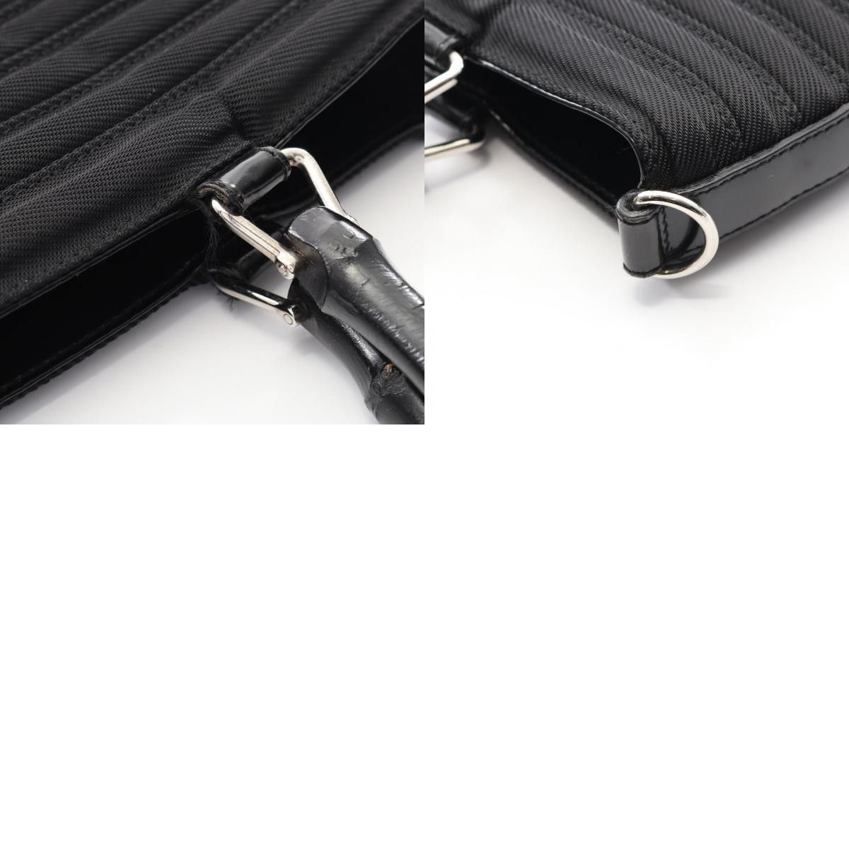 Gucci Gucci Gucci Bamboo Leather Nylon Canvas Handbag Leather Handbag 00219980353 DUTY FREE for USA Size ONE SIZE - 10 Thumbnail