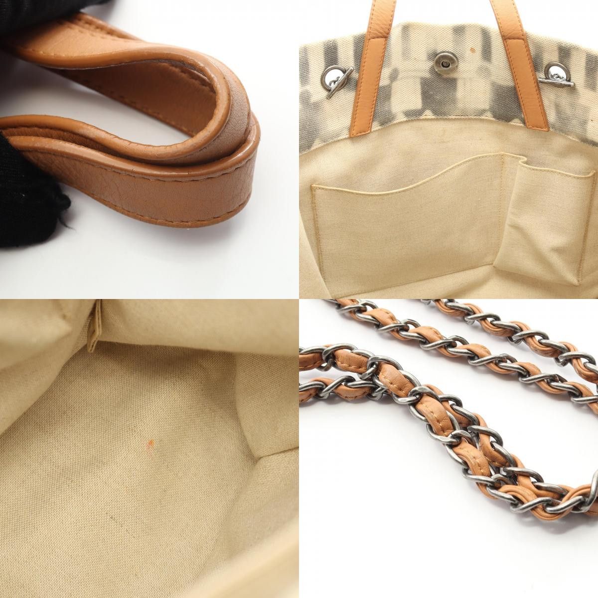 Chanel Chanel Chanel Coco Mark Canvas Leather Tote Bag Textile Tote Bag DUTY FREE for USA Size ONE SIZE - 10 Thumbnail