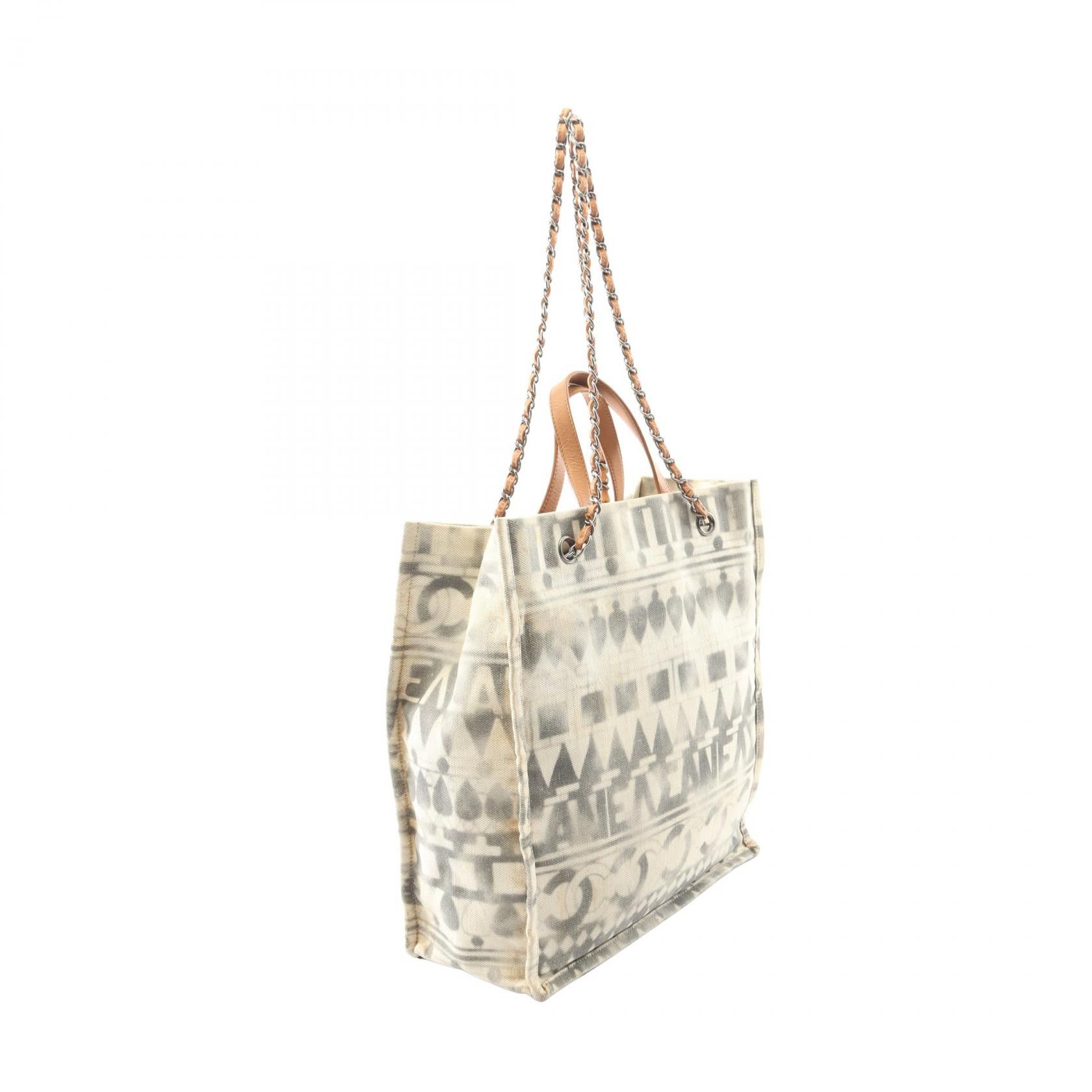Chanel Chanel Chanel Coco Mark Canvas Leather Tote Bag Textile Tote Bag DUTY FREE for USA Size ONE SIZE - 2 Thumbnail