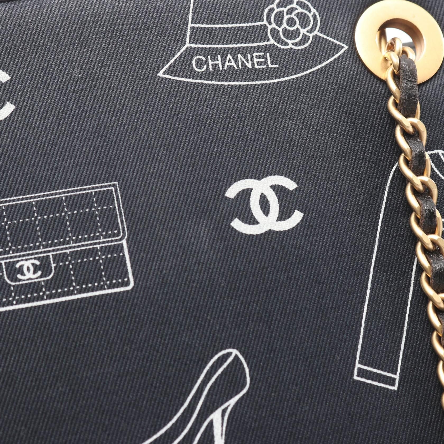 Chanel Chanel Chanel Icon Canvas Leather Tote Bag Leather Tote Bag DUTY FREE for USA Size ONE SIZE - 6 Thumbnail