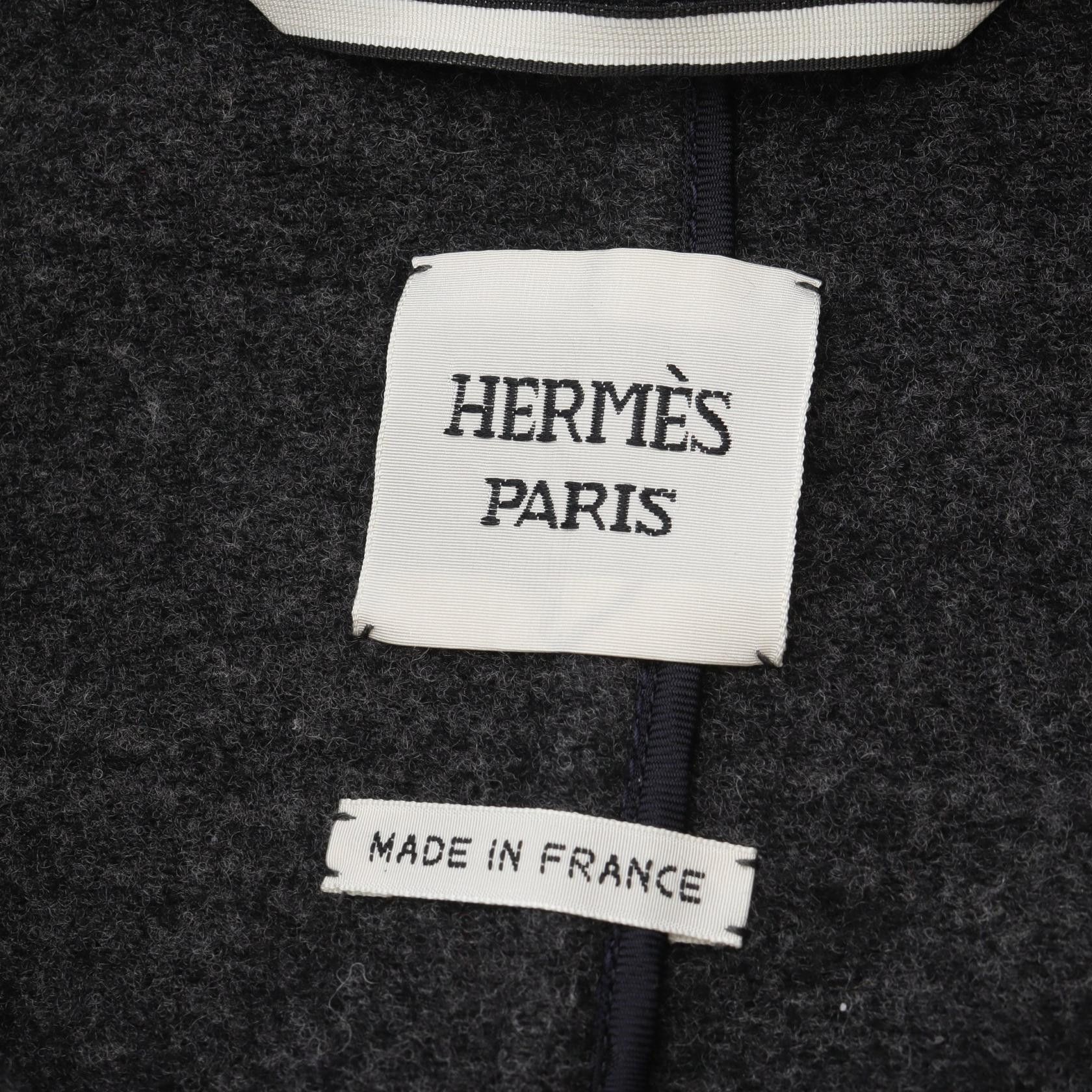 Hermes Hermes Hermes Serie Button Wool Cotton Coat Textile Outerwear DUTY FREE for USA Size ONE SIZE - 3 Thumbnail