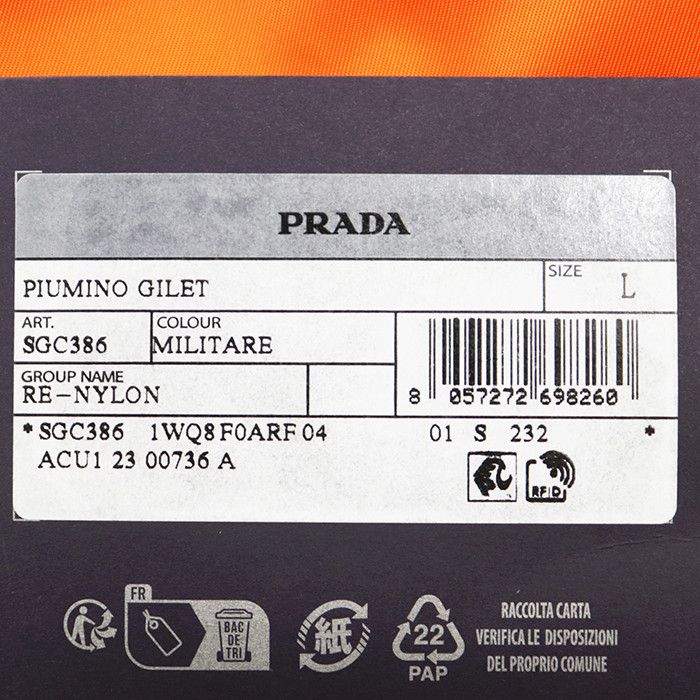 Prada Prada Prada Re-Nylon Down Vest Textile Outerwear PIUMINO DUTY FREE for USA Size ONE SIZE - 10 Thumbnail