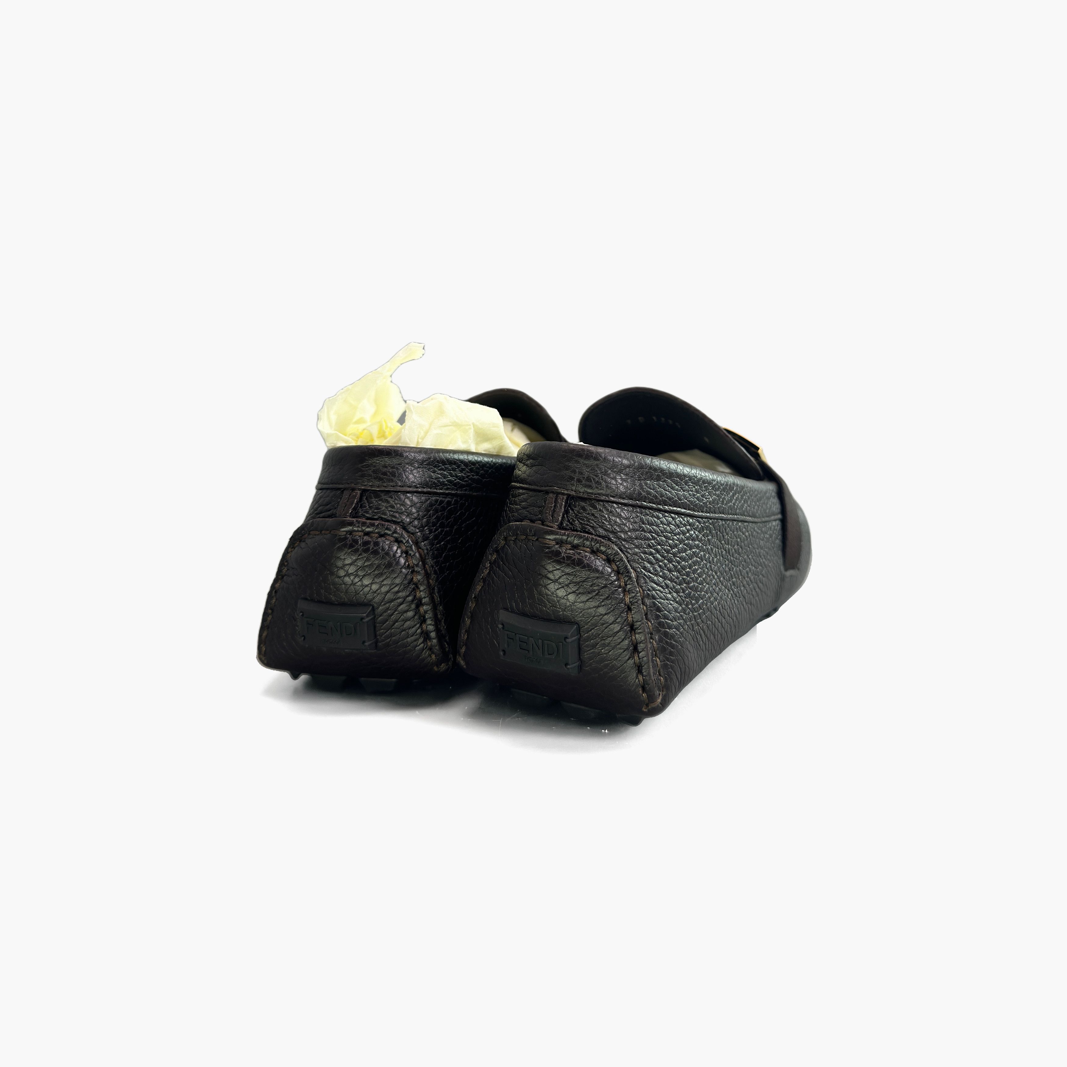 Fendi Fendi Brown Leather Logo Slip Ons Size 9 Size US 9 / EU 42 - 6 Thumbnail