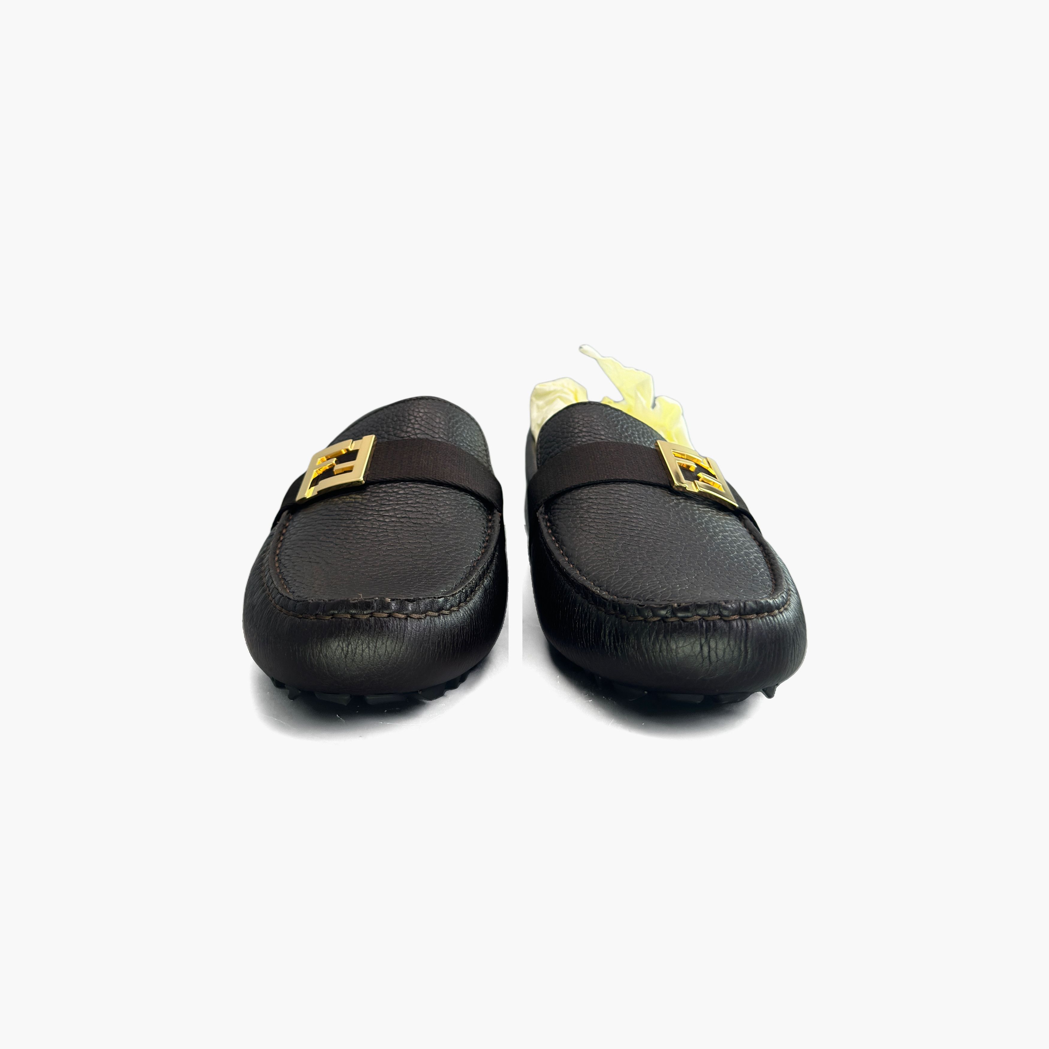 Fendi Fendi Brown Leather Logo Slip Ons Size 9 Size US 9 / EU 42 - 5 Thumbnail