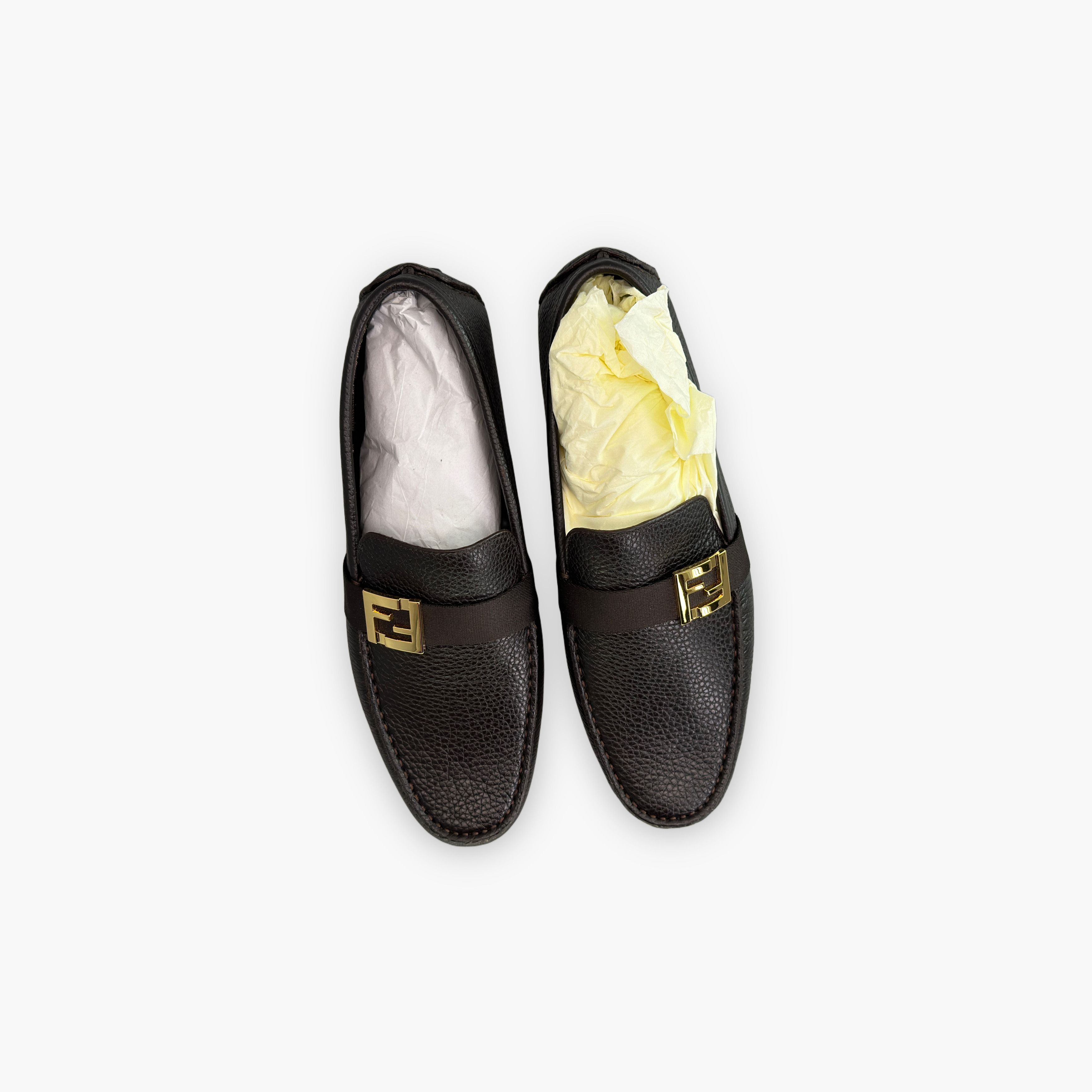 Fendi Fendi Brown Leather Logo Slip Ons Size 9 Size US 9 / EU 42 - 9 Thumbnail