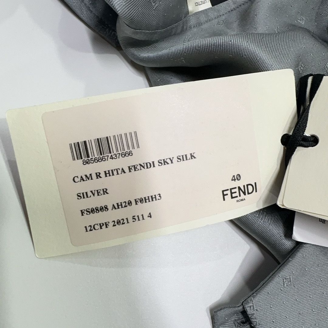 Fendi Fendi All-Over Logo Silk Shirt Gray US XXS Size US XXS / EU 40 - 5 Thumbnail