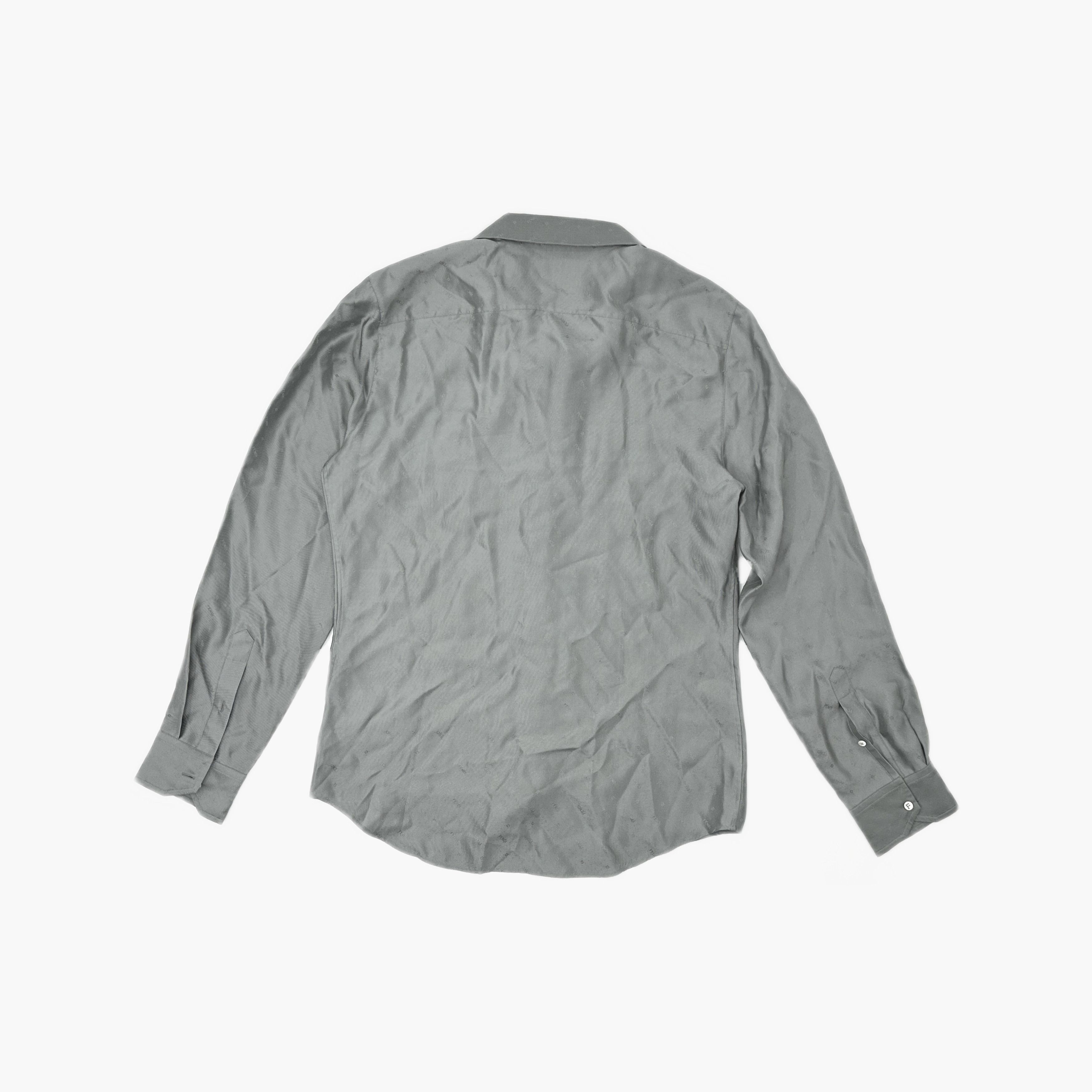 Fendi Fendi All-Over Logo Silk Shirt Gray US XXS Size US XXS / EU 40 - 2 Thumbnail
