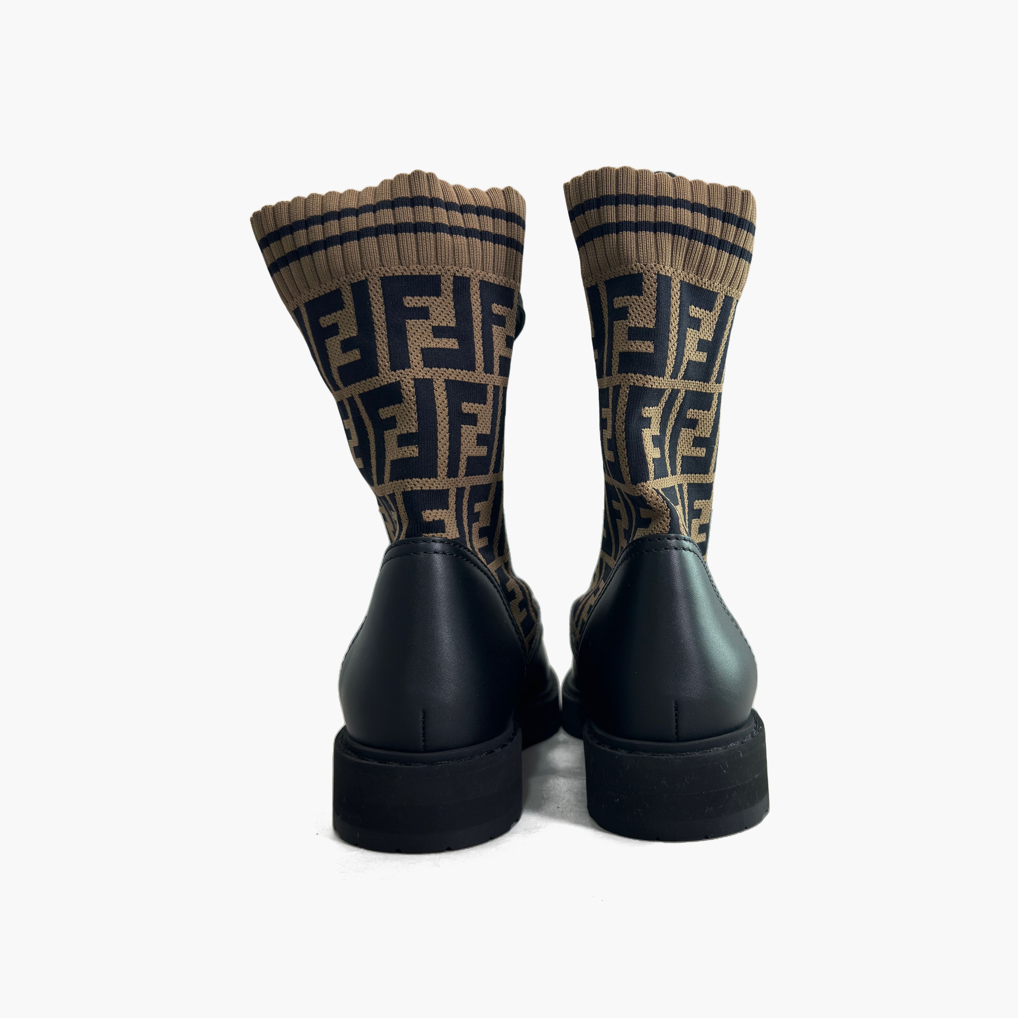 Fendi Fendi FF Logo Knit Lace-Up Boots Size 36 Size US 6 / IT 36 - 6 Thumbnail