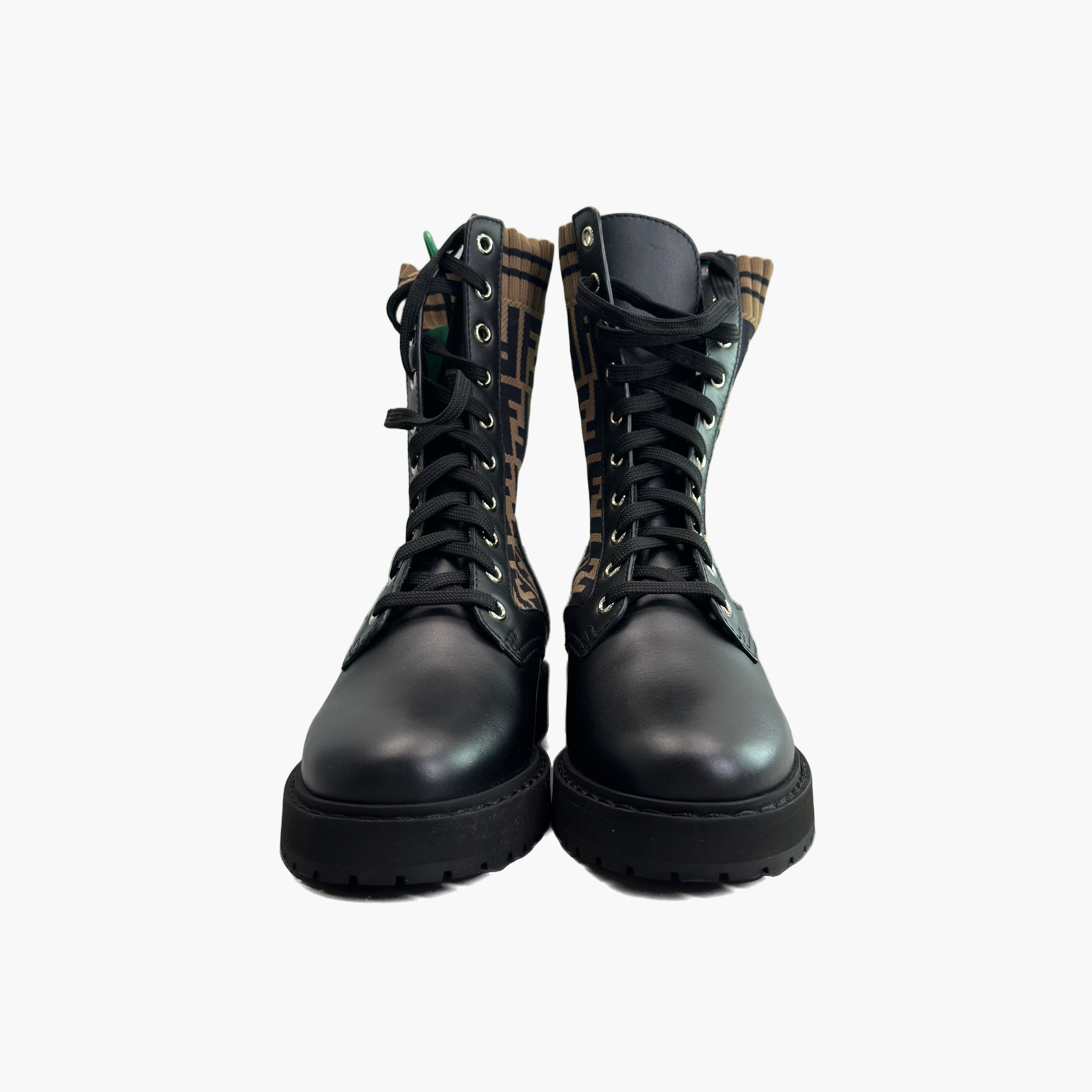 Fendi Fendi FF Logo Knit Lace-Up Boots Size 36 Size US 6 / IT 36 - 5 Thumbnail