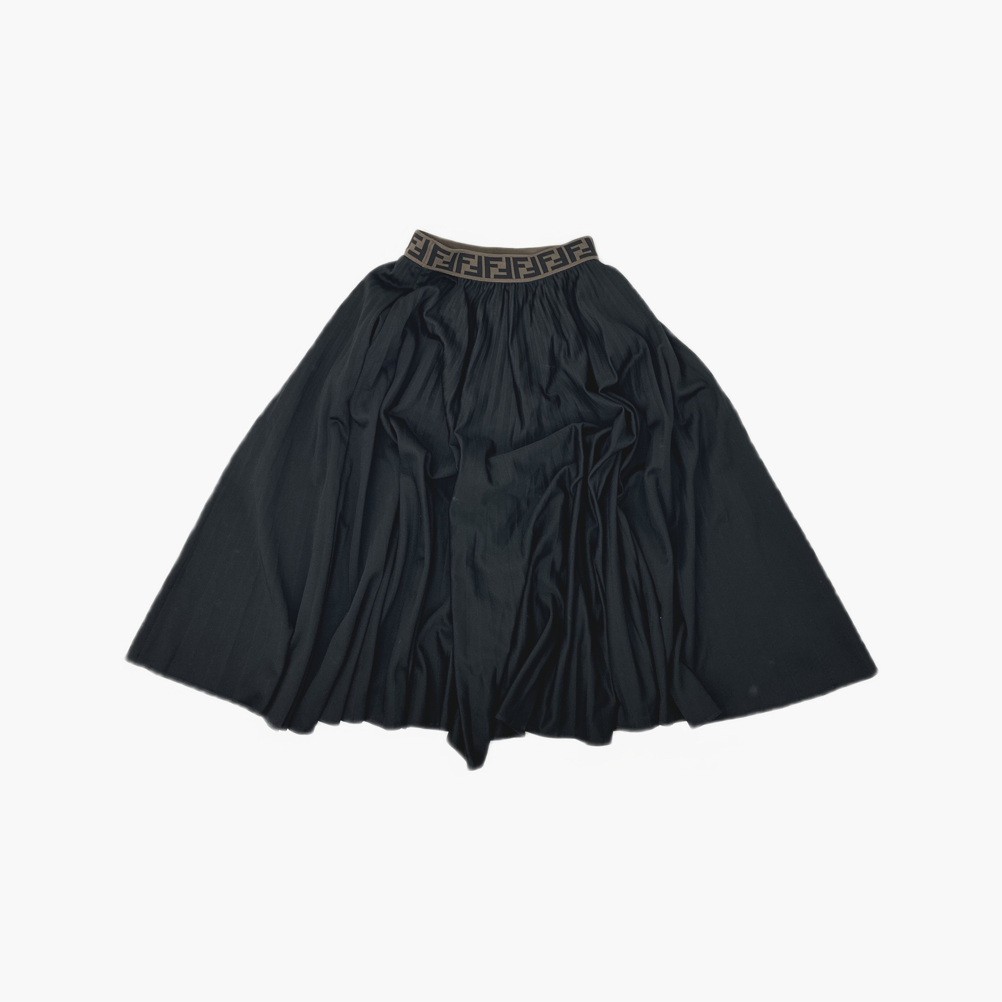 Fendi Fendi FF Logo Waist Pleated Midi Skirt Size 36 Size 25" / US 0 / IT 36 - 2 Thumbnail