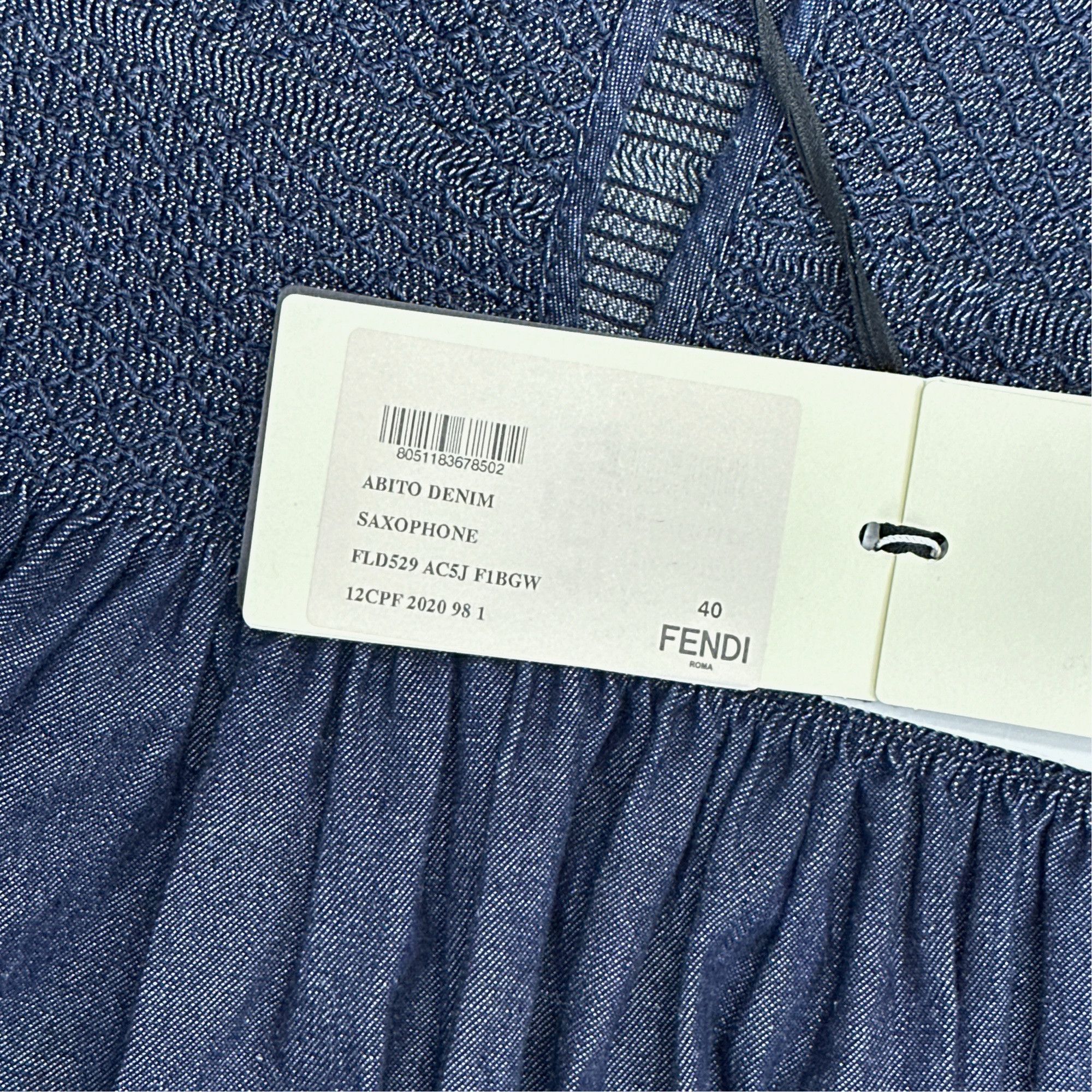Fendi Fendi Denim Smocked Long Sleeve Mini Dress Size 40 Size S / US 4 / IT 40 - 2 Thumbnail