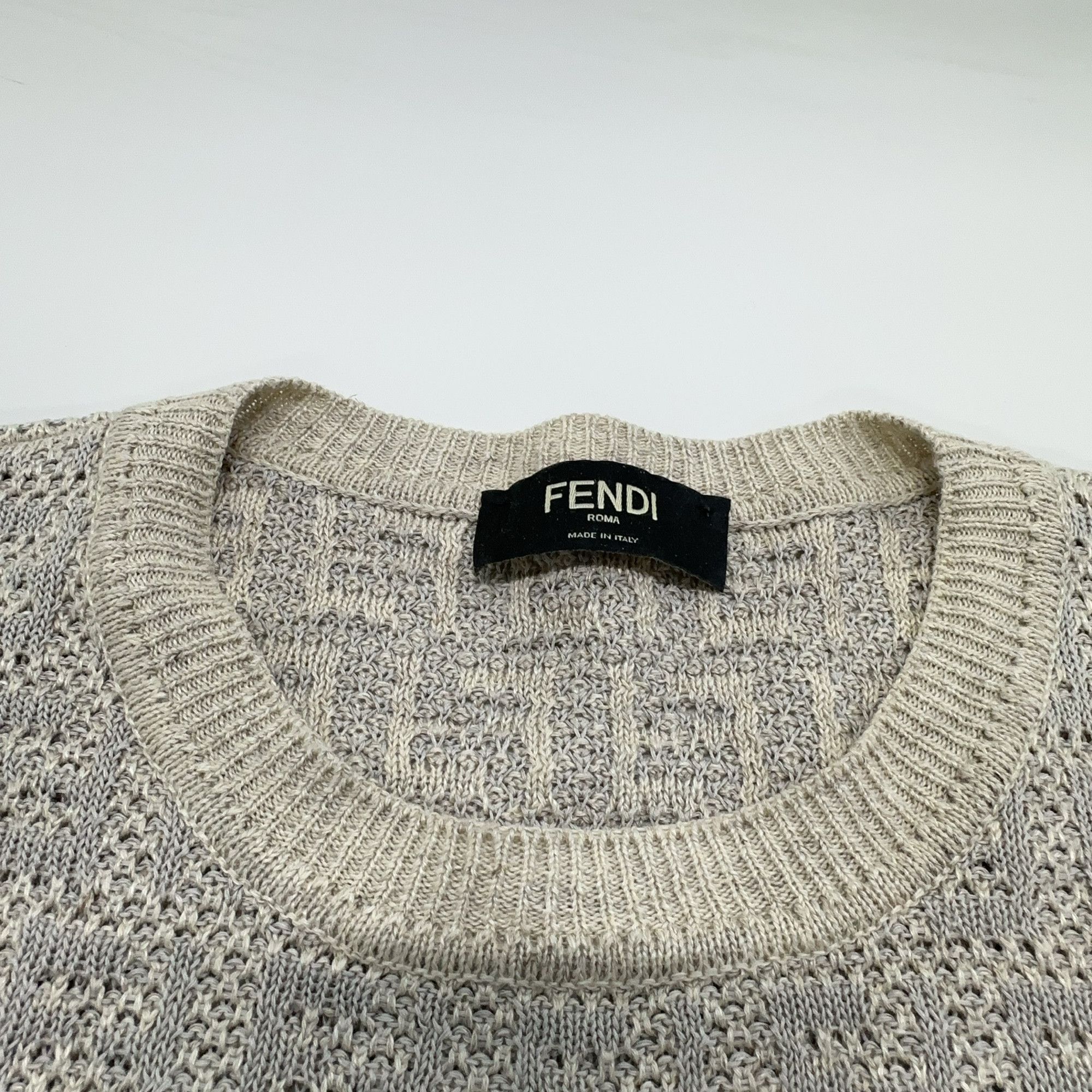 Fendi Fendi Textured Knit Sweater Gray Size 52 Size US L / EU 52-54 / 3 - 6 Thumbnail