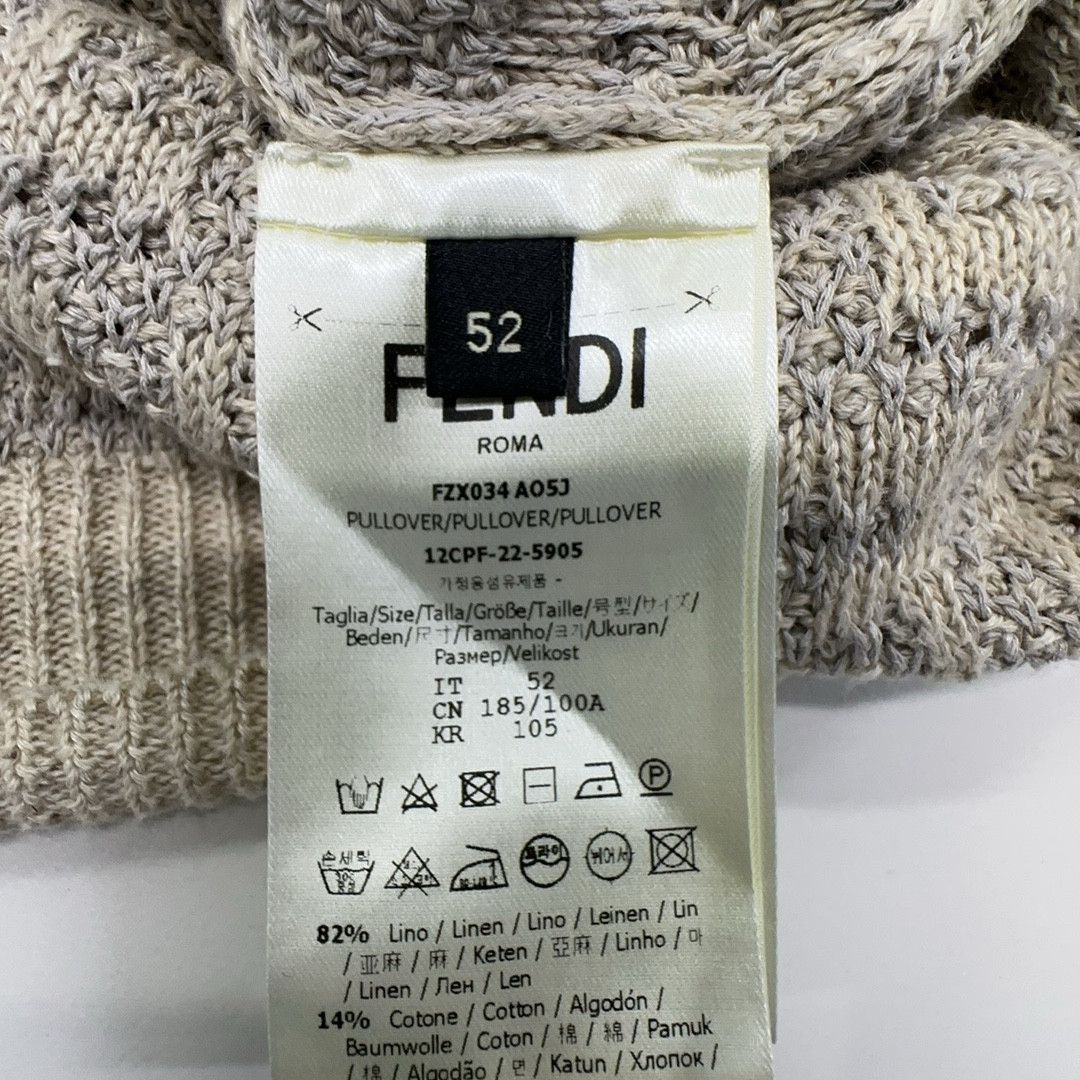 Fendi Fendi Textured Knit Sweater Gray Size 52 Size US L / EU 52-54 / 3 - 3 Thumbnail