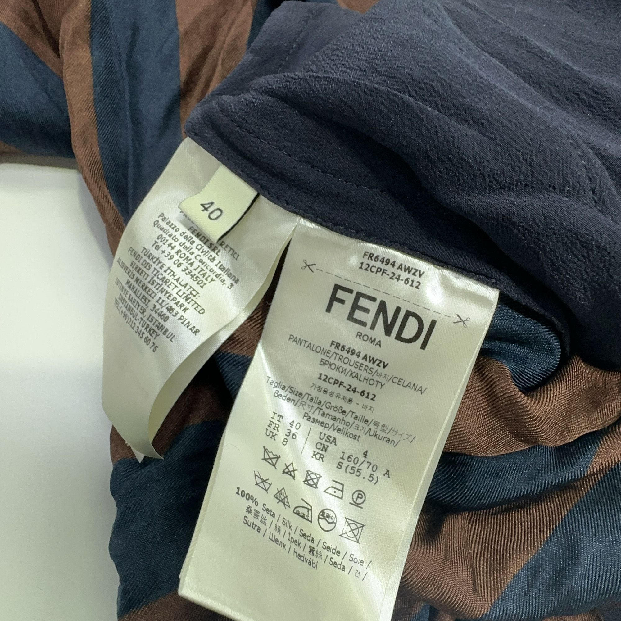 Fendi Fendi Striped Silk Pants Size 40 Size 27" / US 4 / IT 40 - 4 Thumbnail