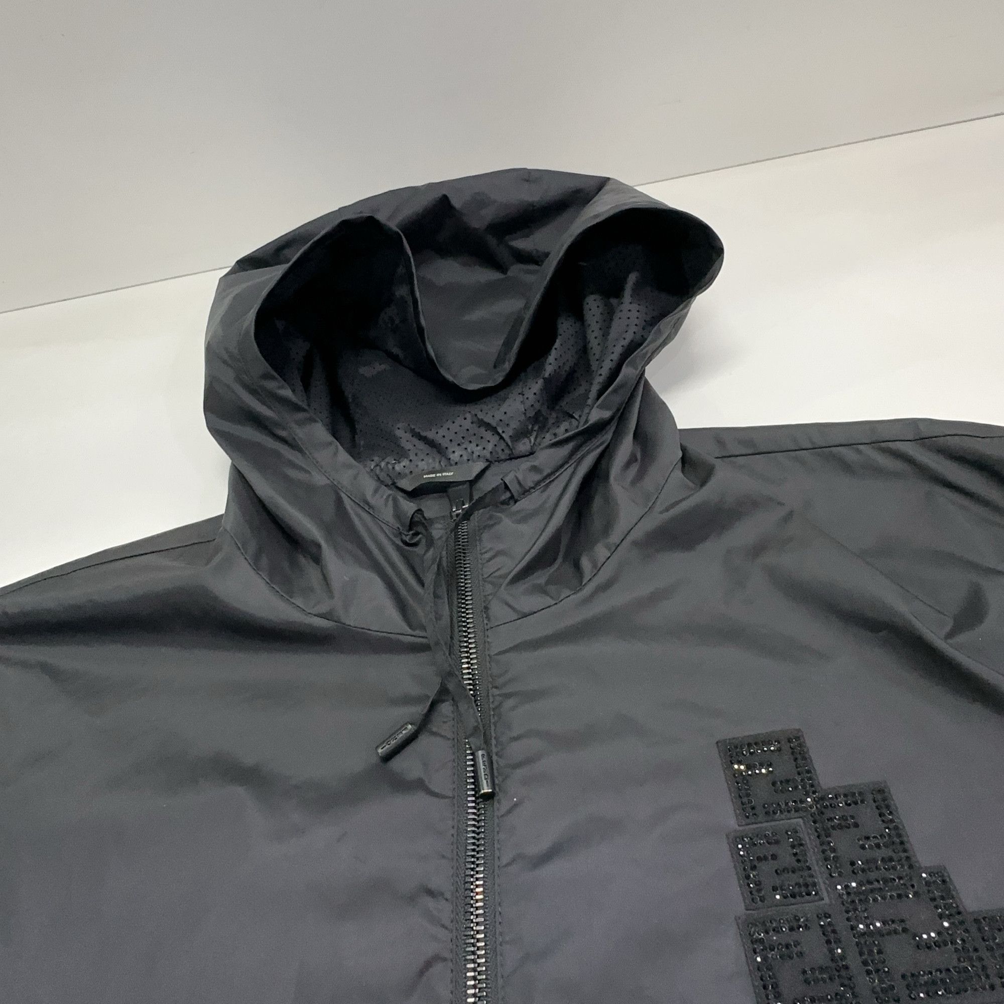 Fendi Fendi Crystal Logo Hooded Windbreaker Size M Size US M / EU 48-50 / 2 - 9 Thumbnail