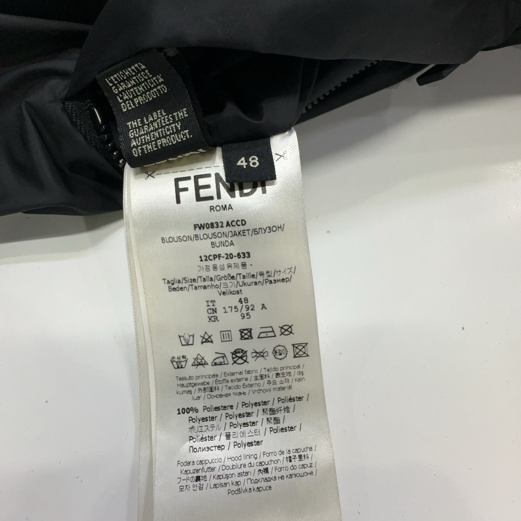 Fendi Fendi Crystal Logo Hooded Windbreaker Size M Size US M / EU 48-50 / 2 - 3 Thumbnail